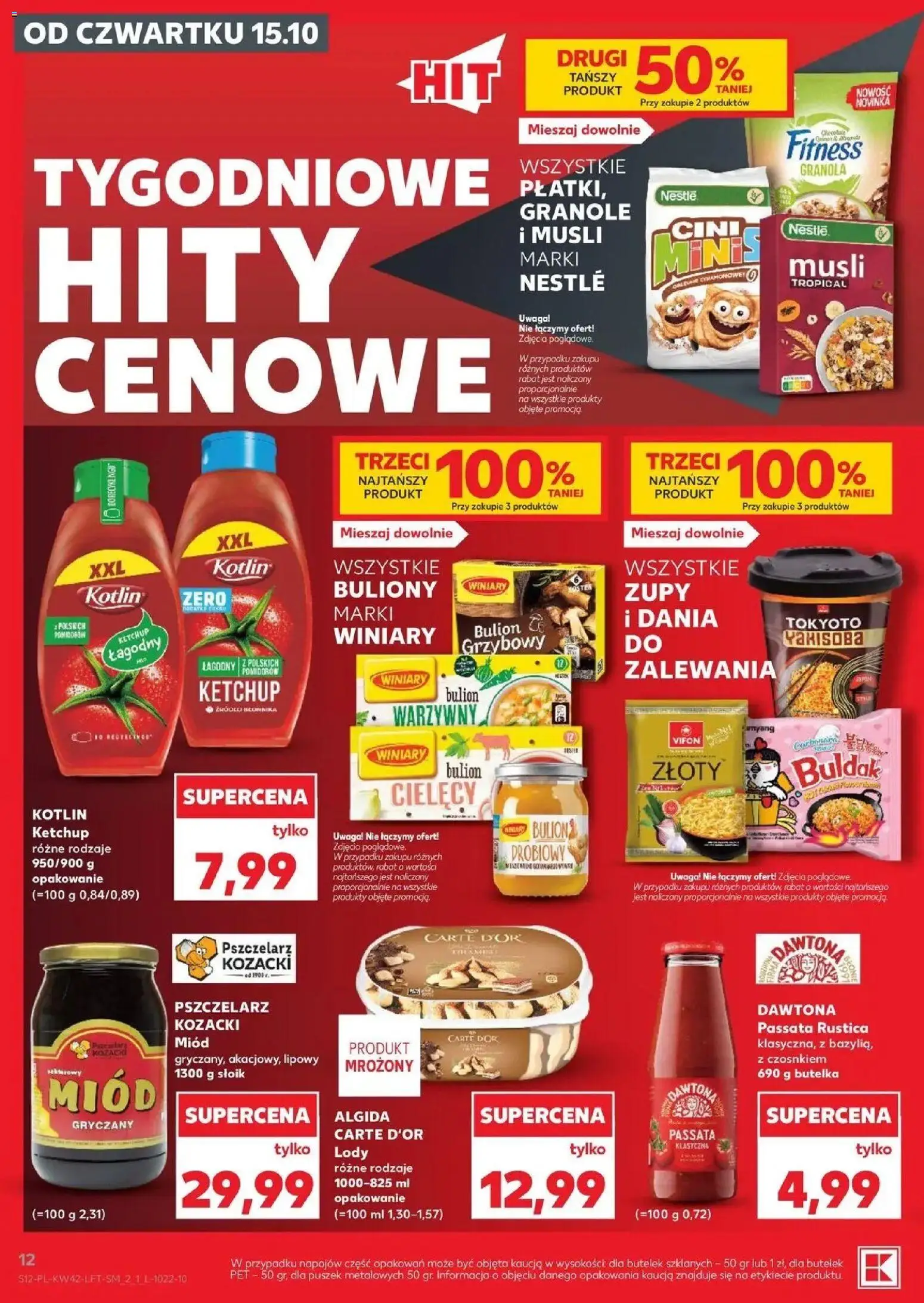 Kaufland aktualna gazetka od 15.10.2026 - od jutra PDF | Strona: 12 | Produkty: Miód, Ketchup kotlin, Granola, Bulion