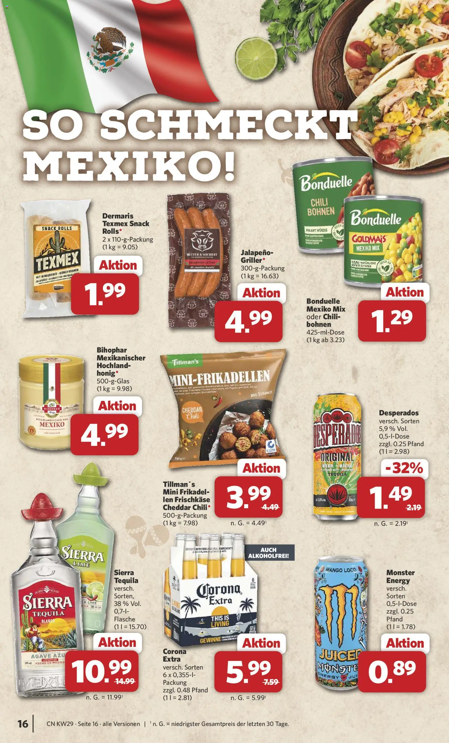Combi Prospekt – gültig ab 13.07.2026 | Seite: 16 | Produkte: Energy, Chili, Desperados, Frischkase