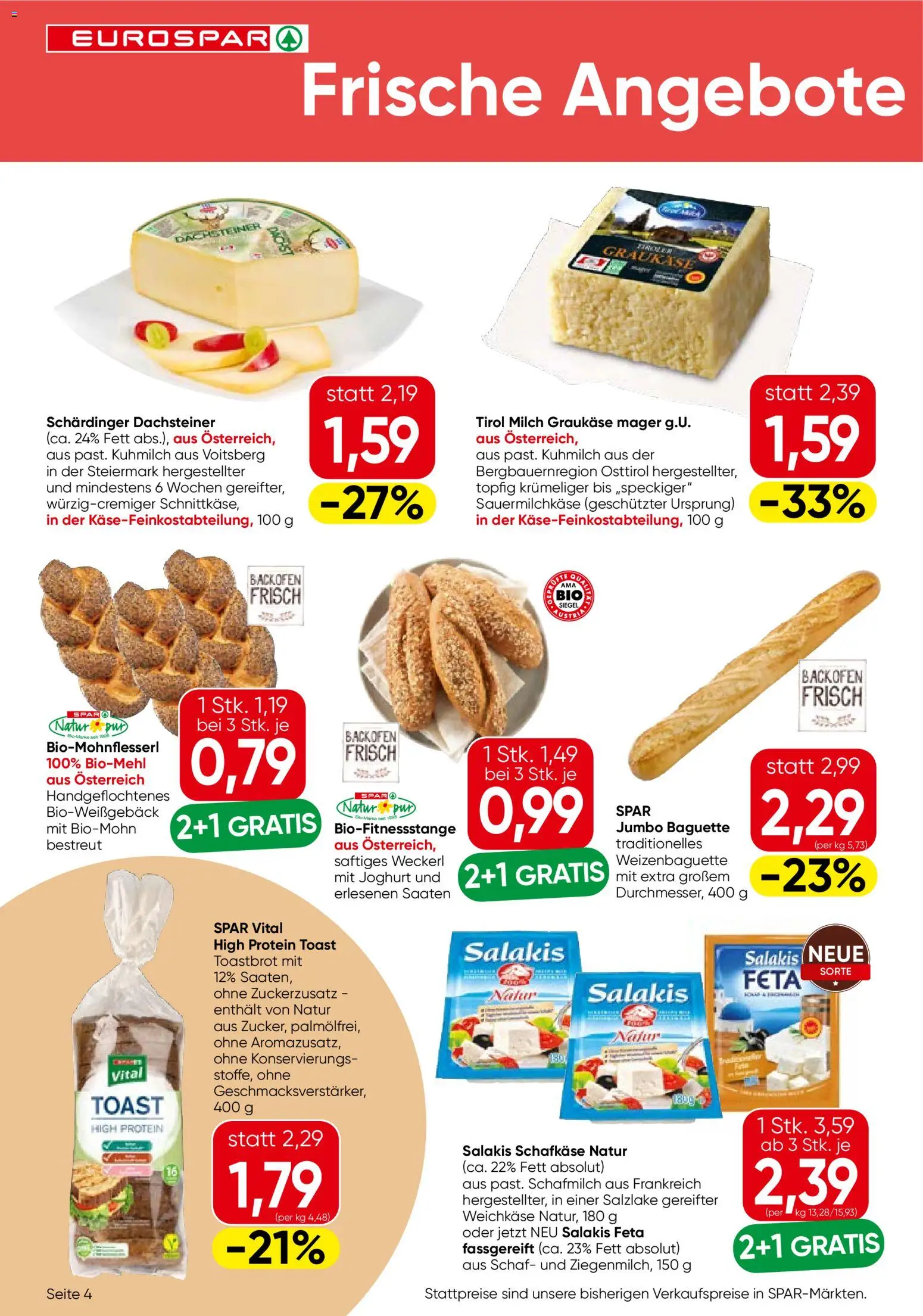 Eurospar Flugblatt gültig ab 18.06.2026 | Seite: 4 | Produkte: Jääkaappipakastin, Milch, Joghurt
