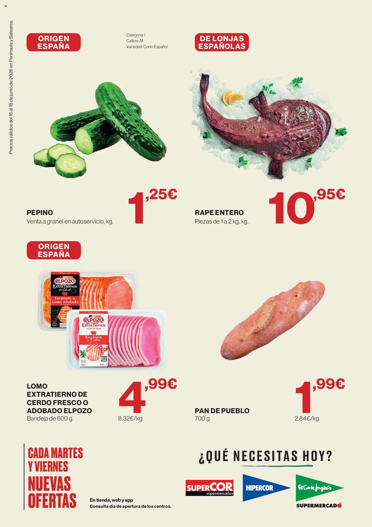 Supercor Península y Baleares │ válido desde el 16.06.2026 | Página: 2 | Productos: Στιγμιαίος καφές, Pan, Cerdo, Bandeja