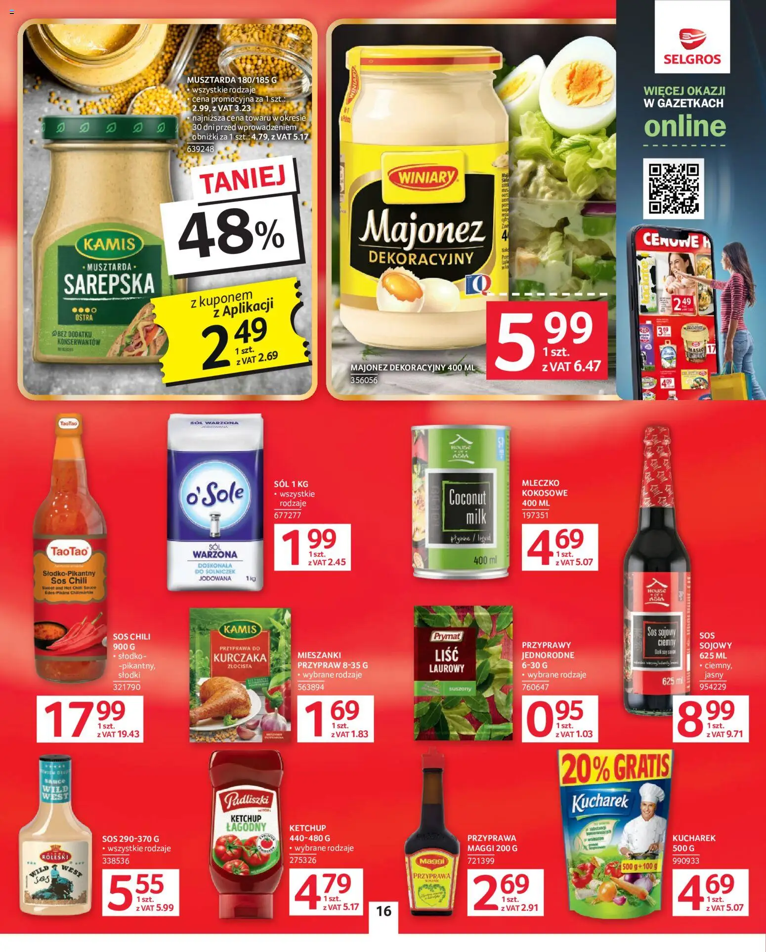 Selgros cash&carry gazetka od 02.06.2026 | Strona: 16 | Produkty: Ketchup, Sos sojowy, Sos, Sól