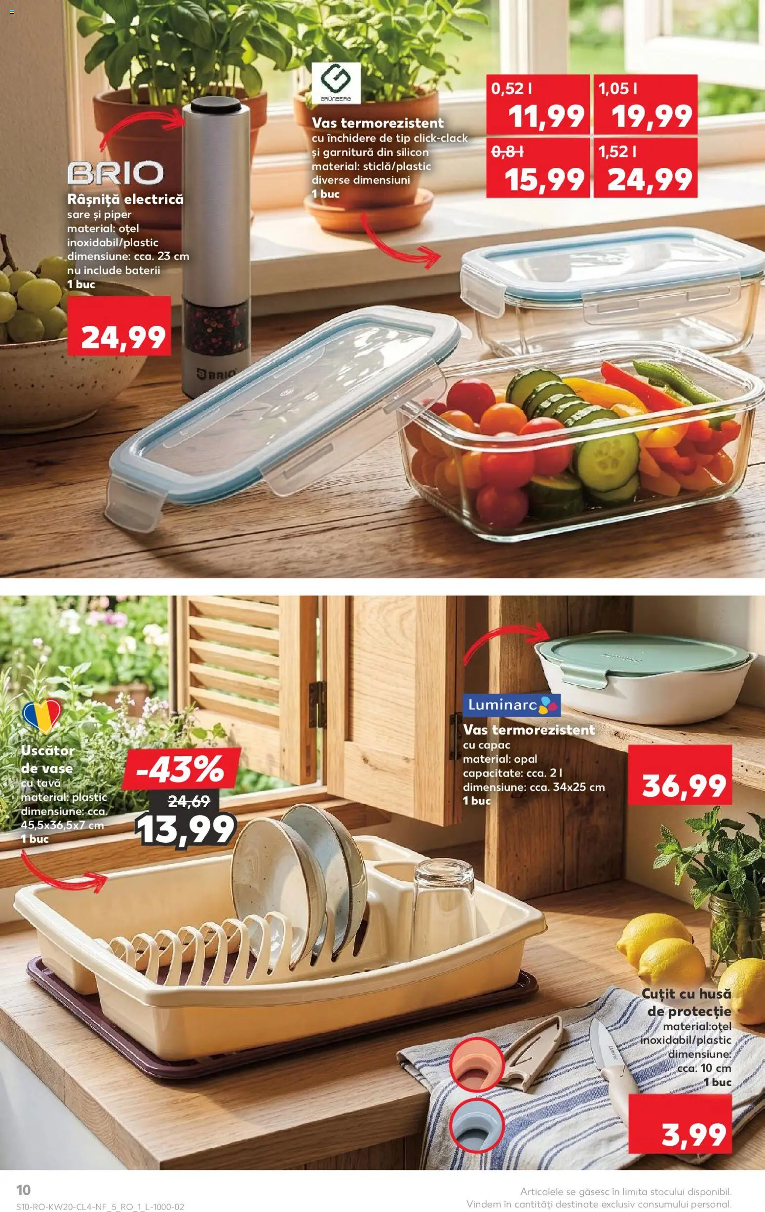 Noul catalog Kaufland – valabil de la 13.05.2026 | Pagină: 10 | Produse: Uscător, Cuțit, Baterii, Sare