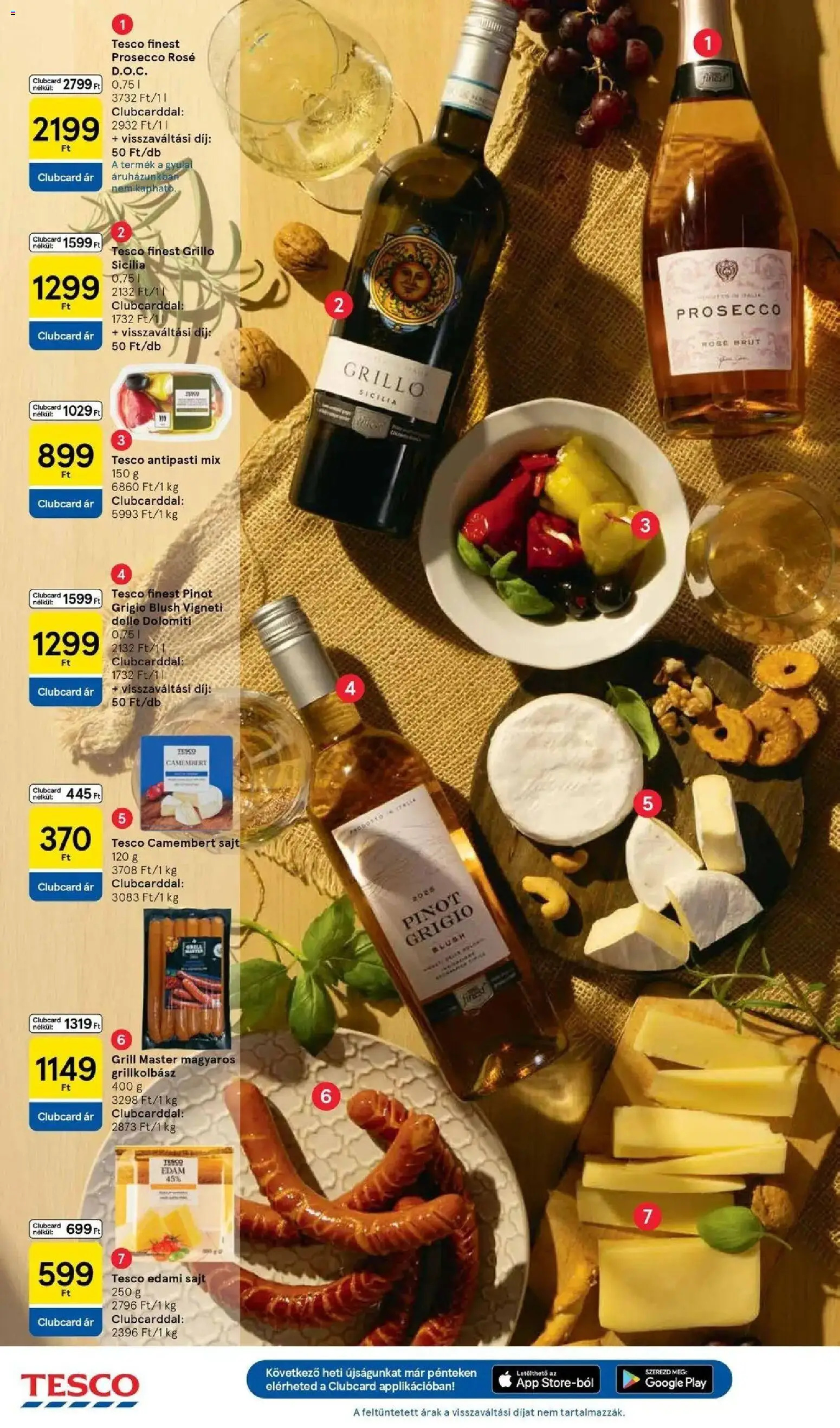 Tesco akciós ujság - amely érvényes a következő dátumtól: 2026.08.18. | Oldal: 18 | Termékek: Grillkolbász, Prosecco, Edami sajt, Sajt