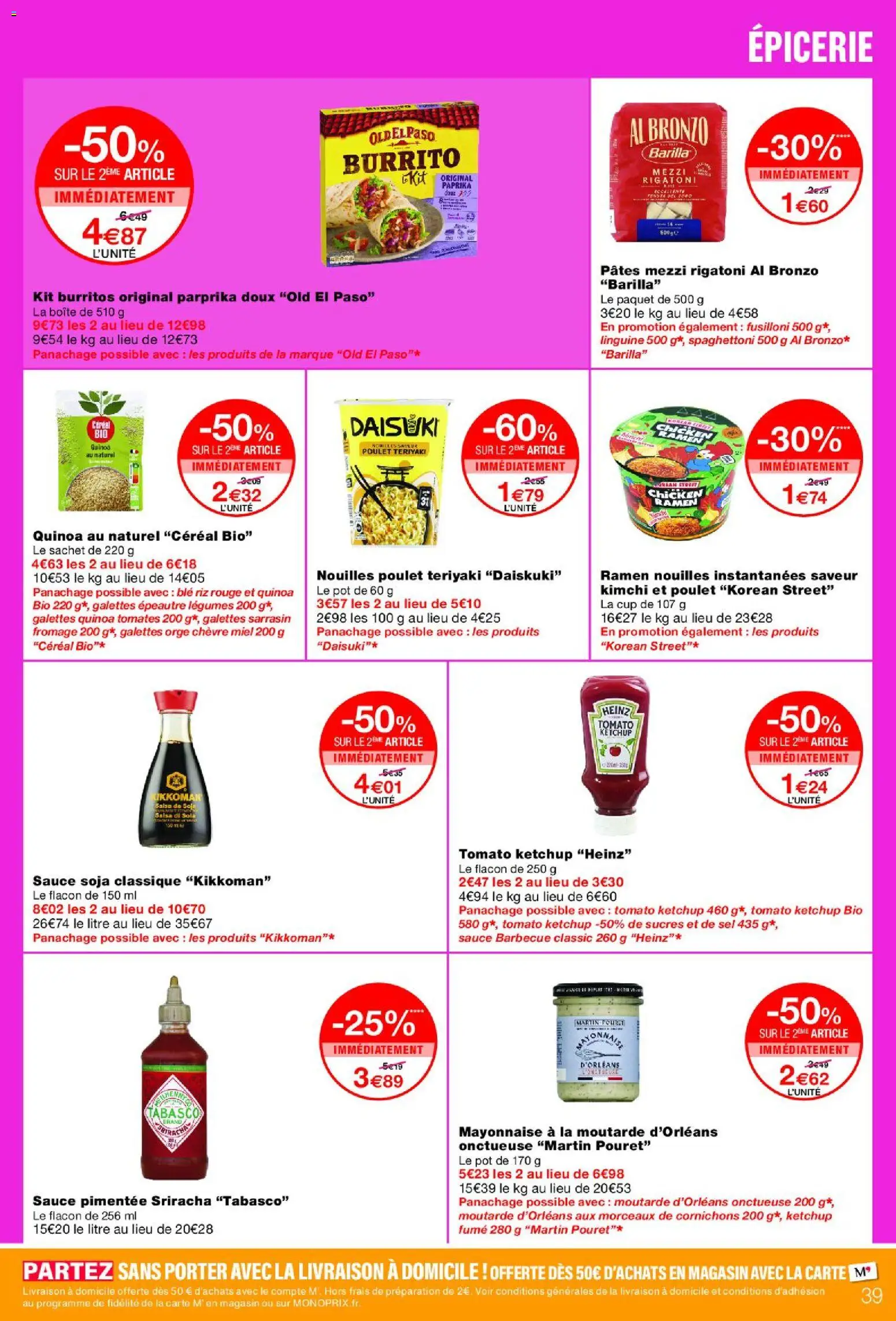 {H1} | Page: 39 | Produits: Nouilles instantanées, Barbecue, Nouilles, Pâtes