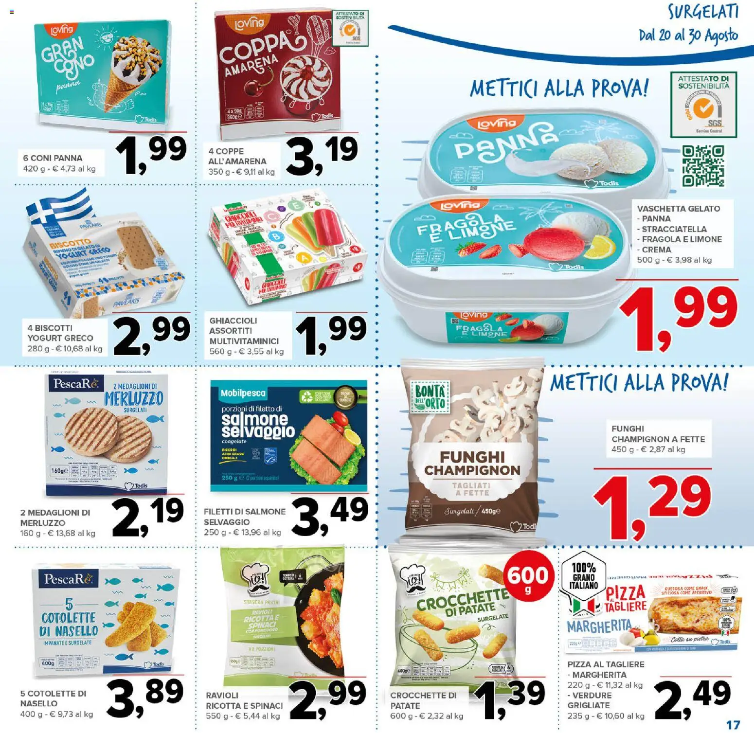 Volantino Todis del 20/08/2026 | Pagina: 17 | Prodotti: Yogurt greco, Patate, Pasta, Penne