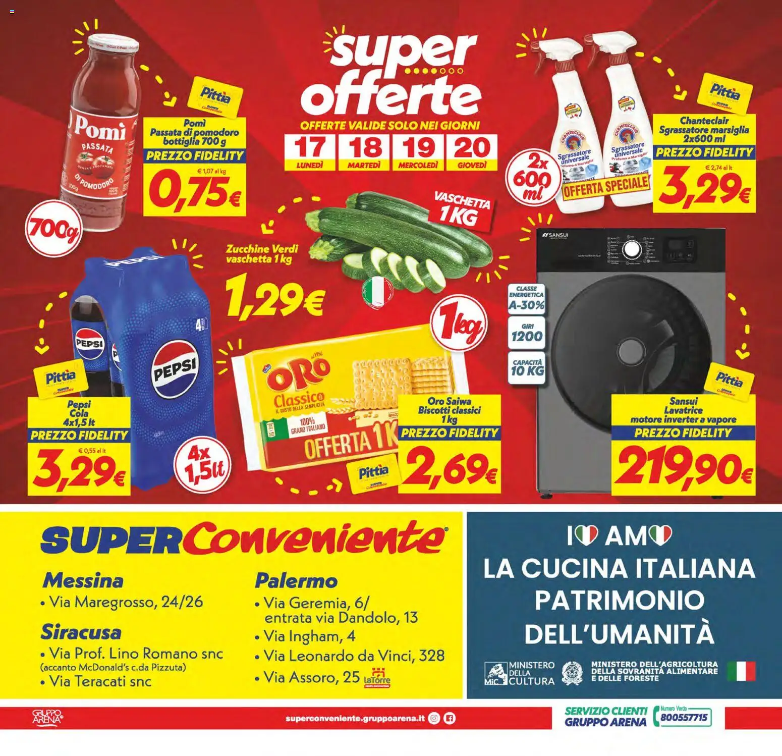 Volantino SuperConveniente del 11/08/2026 | Pagina: 28 | Prodotti: Biscotti, Sgrassatore, Lavatrice, Pepsi