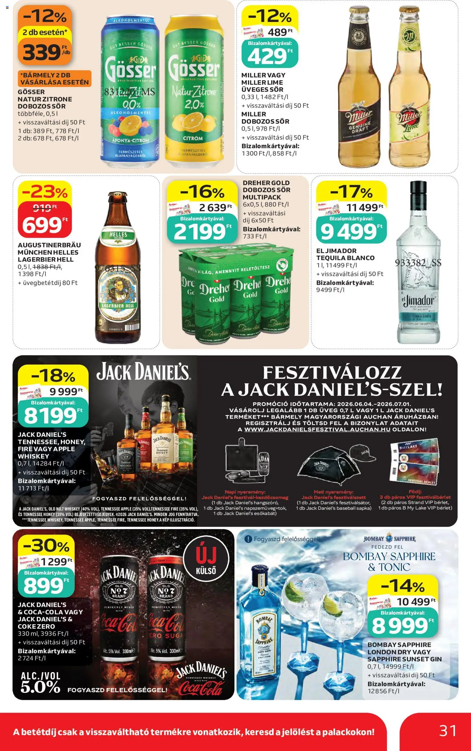 Auchan akciós ujság - amely érvényes a következő dátumtól: 04.06.2026 | Oldal: 31 | Termékek: Tonic, Lime, Tequila, Citrom