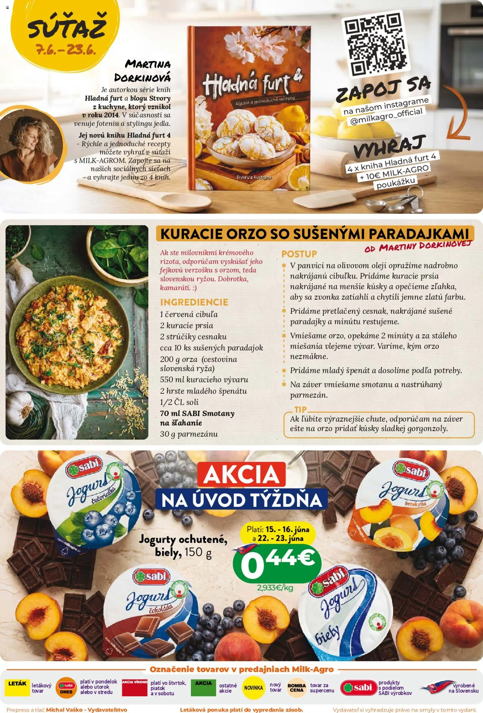 Nové Milk Agro akcie – leták je platný od 10.06.2026 | Strana: 2 | Produkty: Jogurt, Kniha, Kuracie prsia, Čokoláda
