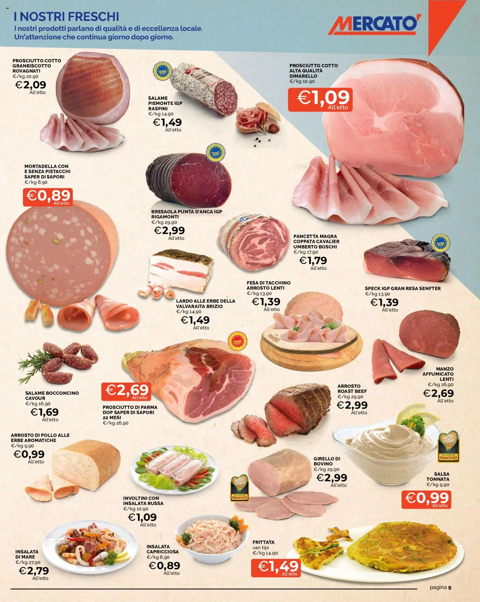 Volantino Mercatò del 01/10/2026 | Pagina: 9 | Prodotti: Bovino, Salame, Erbe, Salsa
