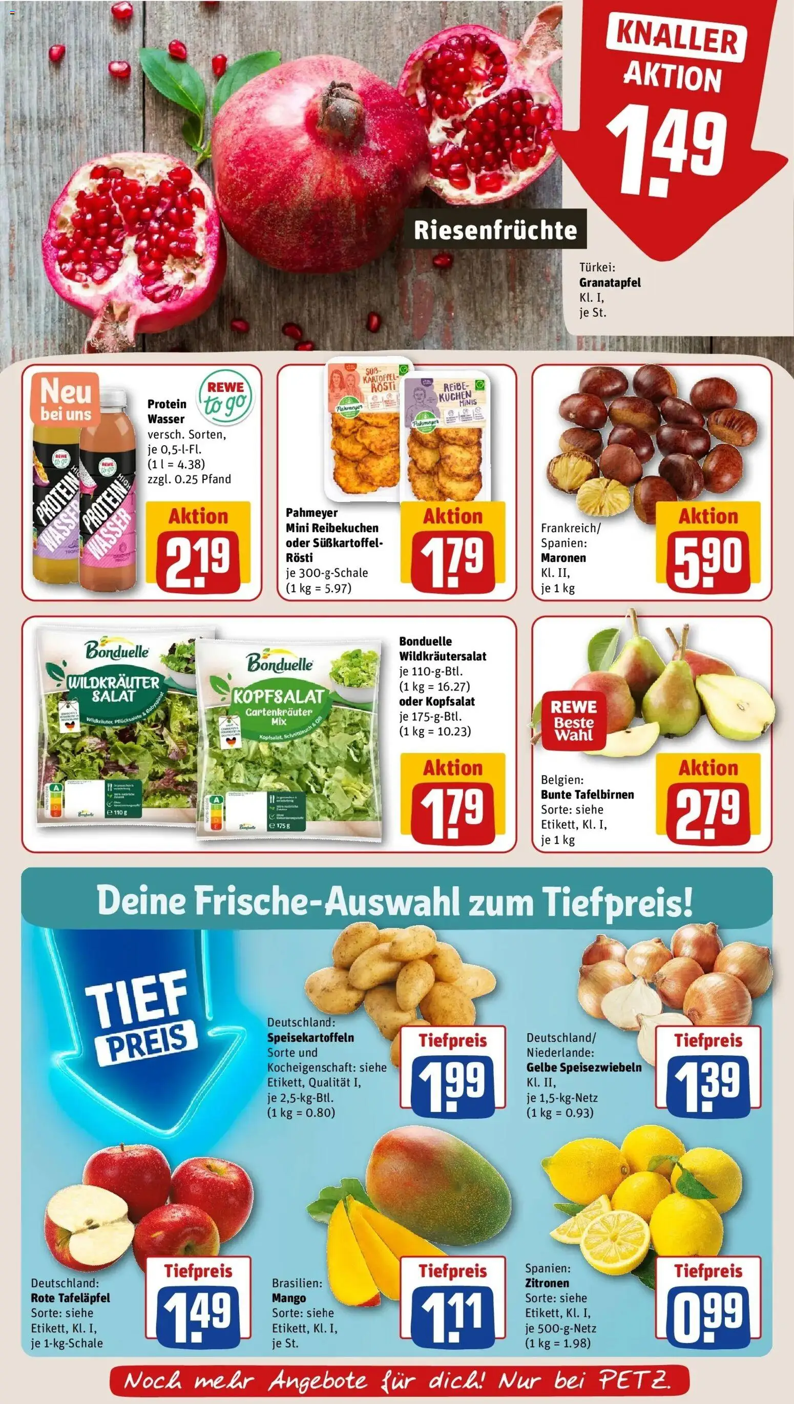 REWE Prospekt ab 19.10.2026 zum Blättern » Angebote | Seite: 10 | Produkte: Wasser, Mango, Kuchen, Zitronen