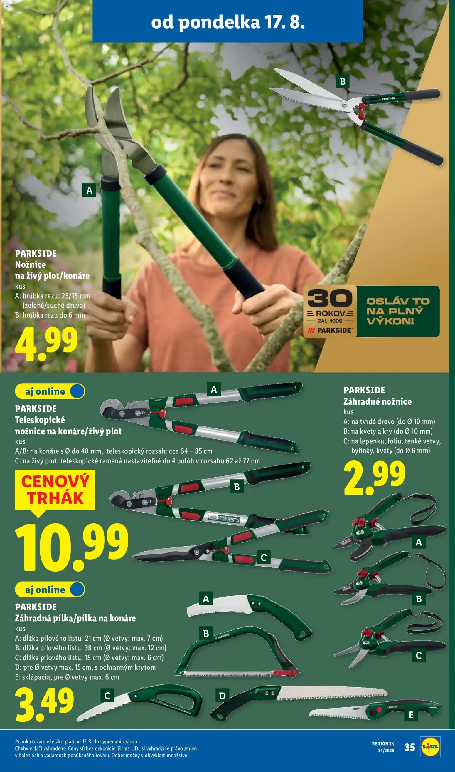 Nové Lidl akcie – leták je platný od 17.08.2026 | Strana: 49 | Produkty: Parkside, Kvety