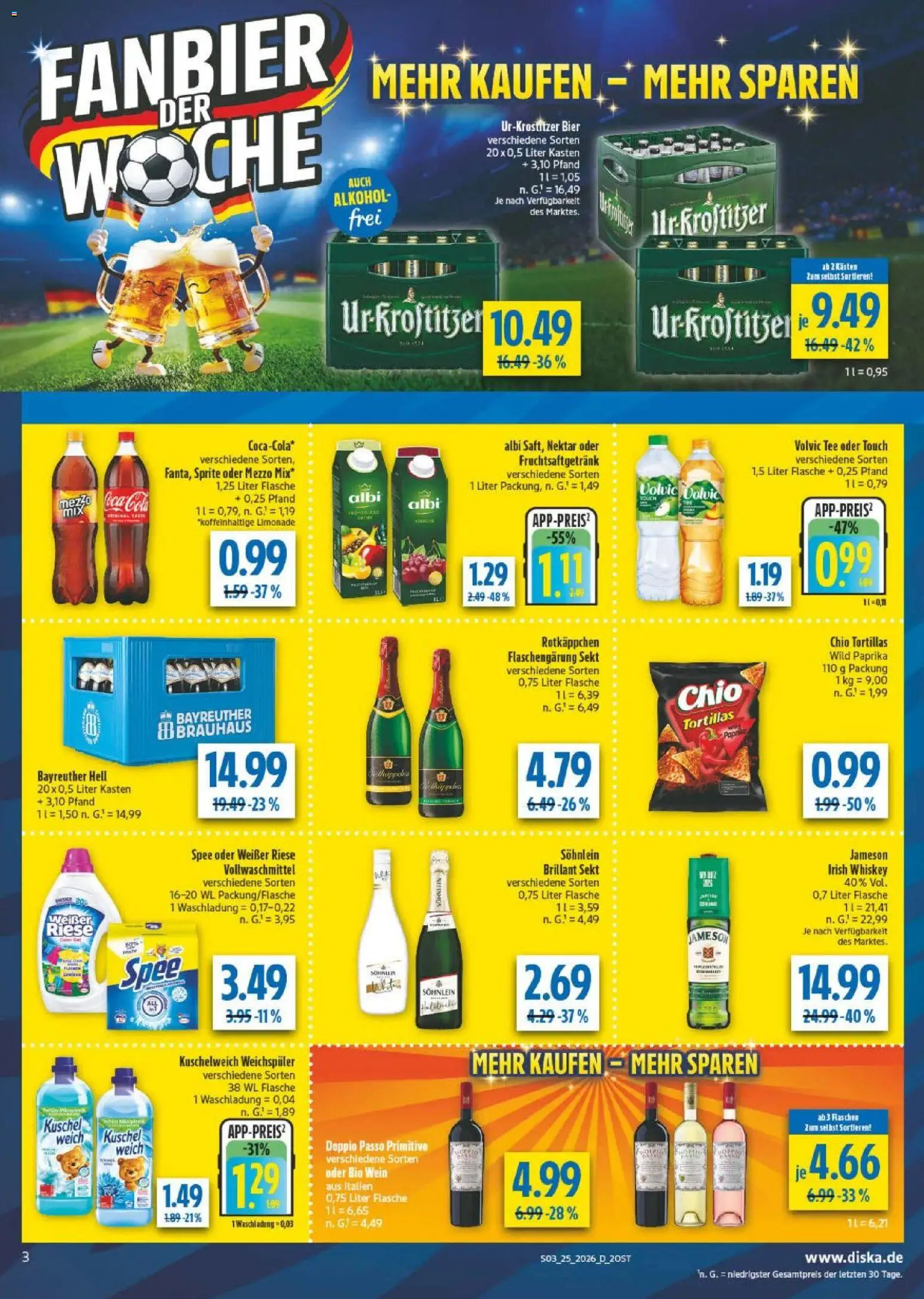 Diska Prospekt – gültig ab 15.06.2026 | Seite: 7 | Produkte: Doppio passo primitivo, Kuschelweich, Wein, Tee