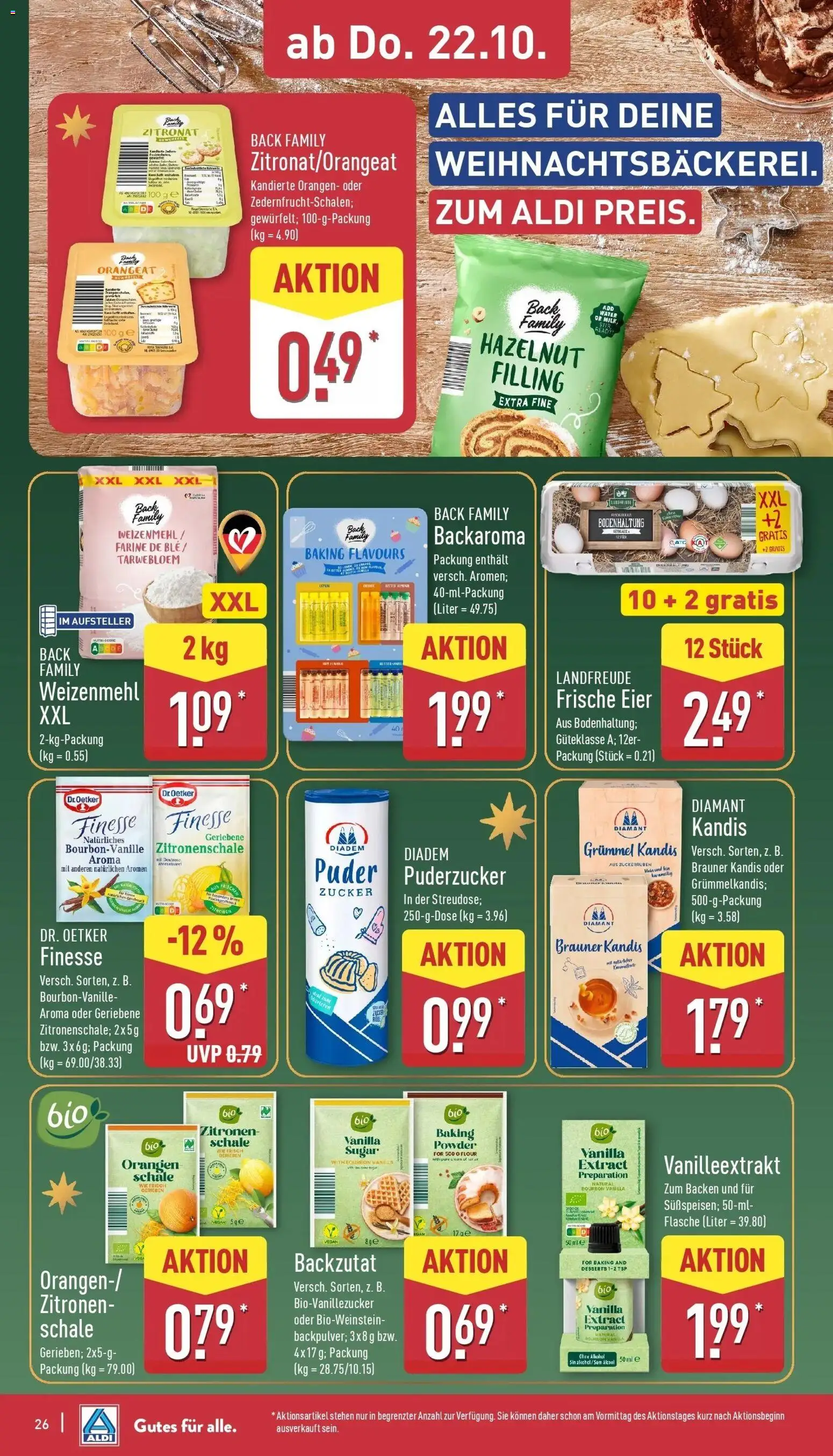 Aldi Aktueller Prospekt (ab 19.10.2026) » Angebote Online | Seite: 26 | Produkte: Puder, Vanille, Zucker, Bourbon
