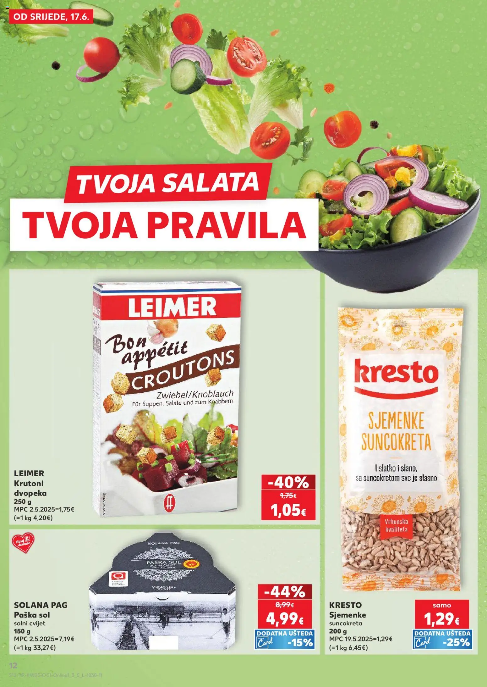 Kaufland katalog | vrijedi od 17.06.2026 | Stranica: 12 | Proizvodi: Salata, Sol, Sjemenke