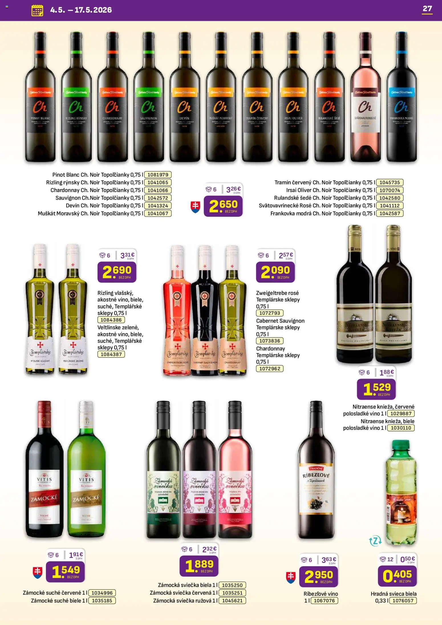 Nové Libex akcie – leták je platný od 04.05.2026 | Strana: 27 | Produkty: Víno, Ríbezľové víno