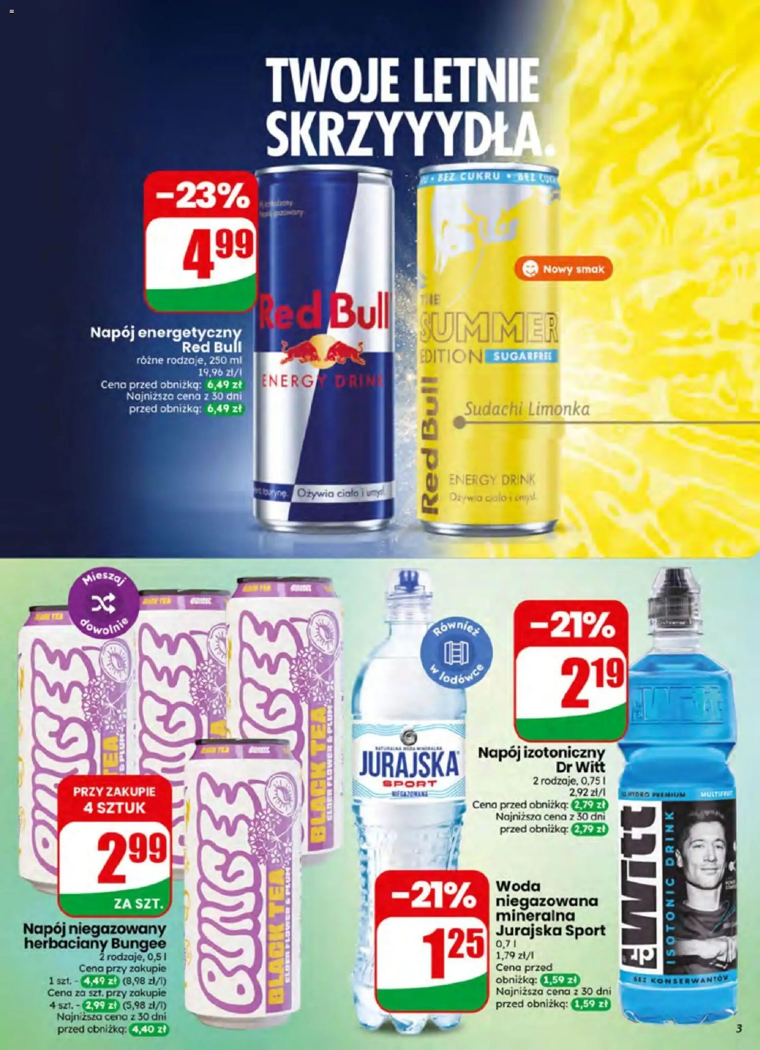 Dino gazetka od 24.06.2026 | Strona: 3 | Produkty: Limonka, Red bull, Woda