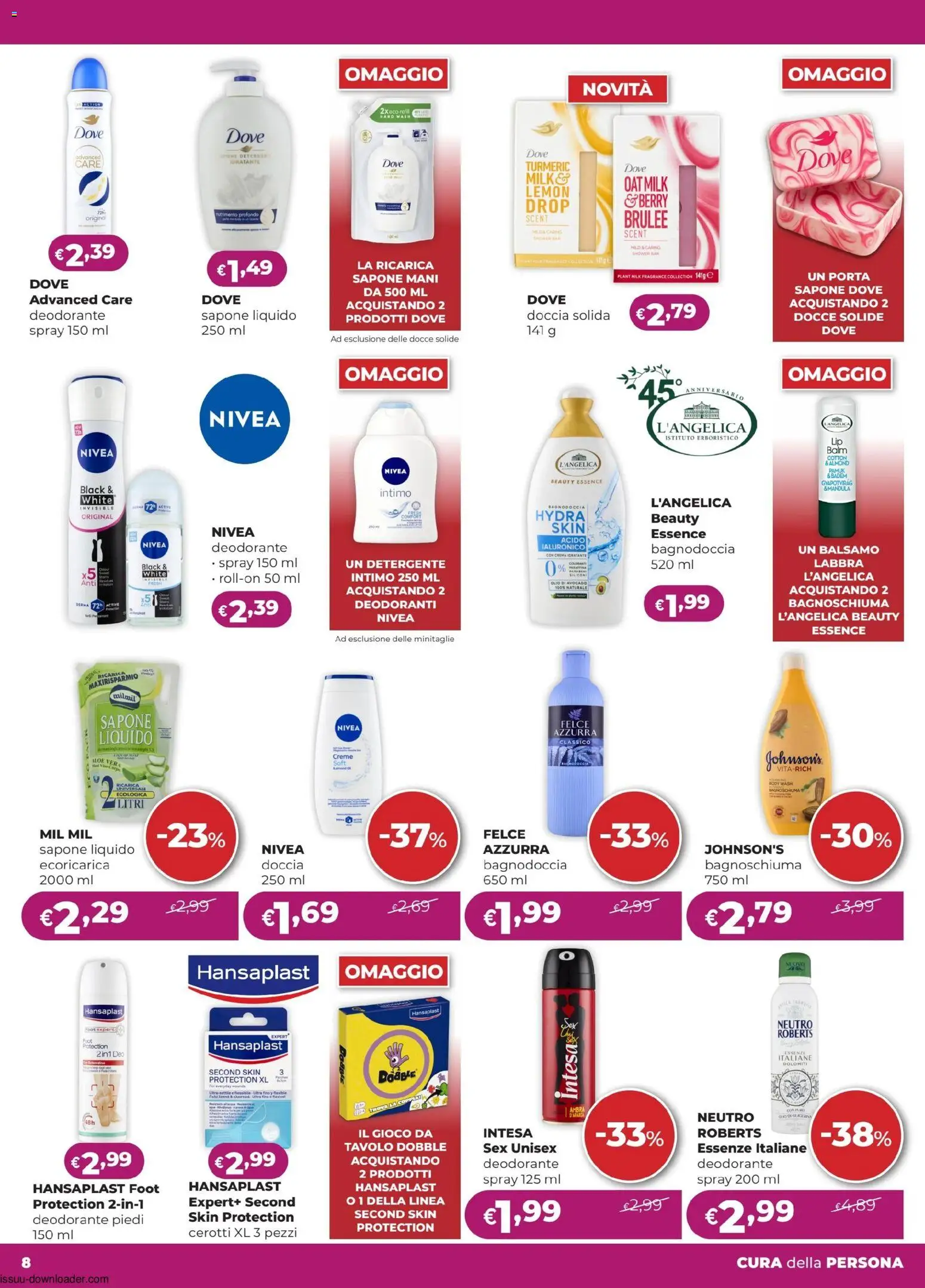 Volantino La Saponeria del 11.06.2026 | Pagina: 8 | Prodotti: Sapone, Deodorante, Cerotti, Doccia
