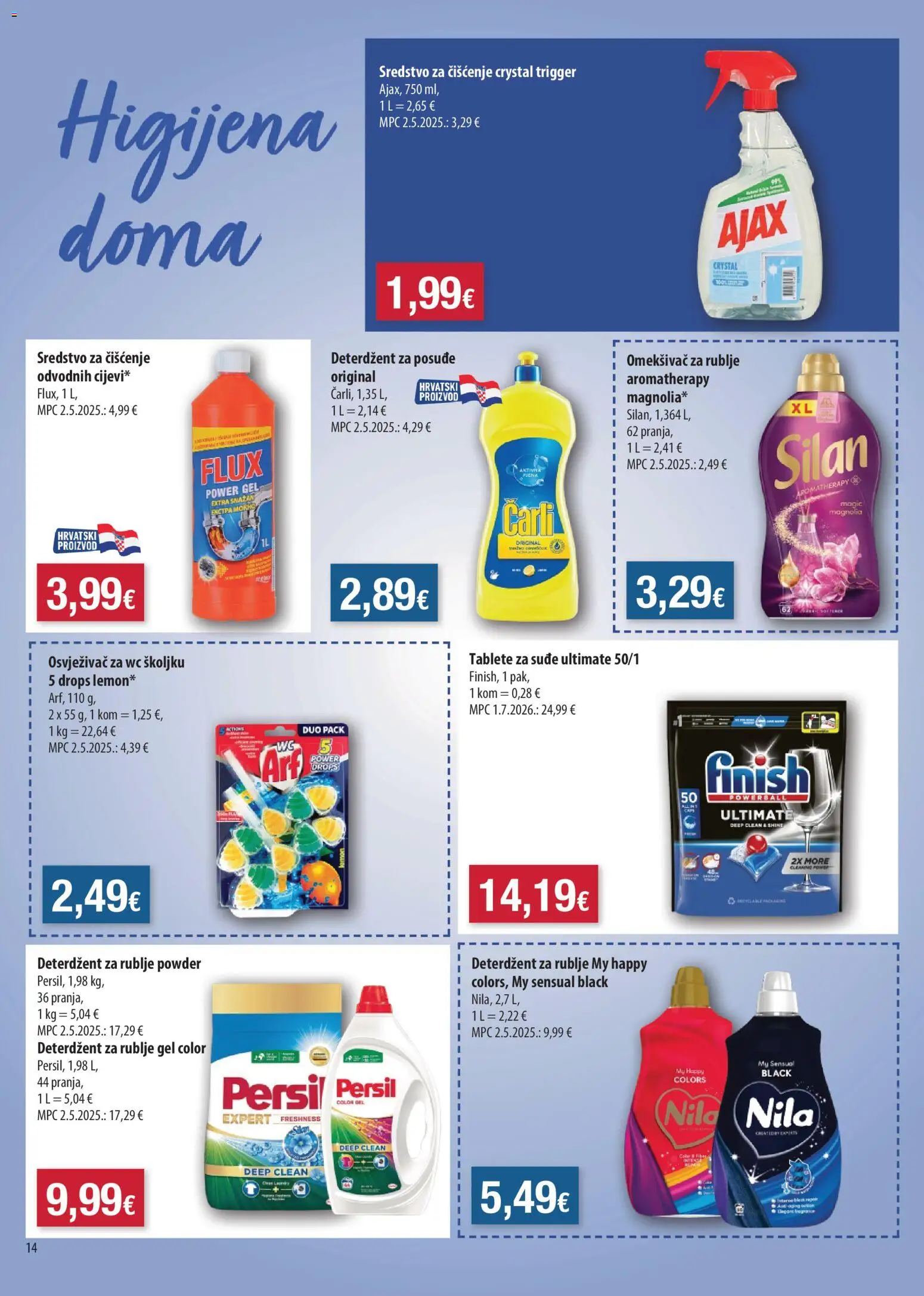 NTL katalog | vrijedi od 14.10.2026 | Stranica: 14 | Proizvodi: Omekšivač, Deterdžent za rublje, Ajax, Carli