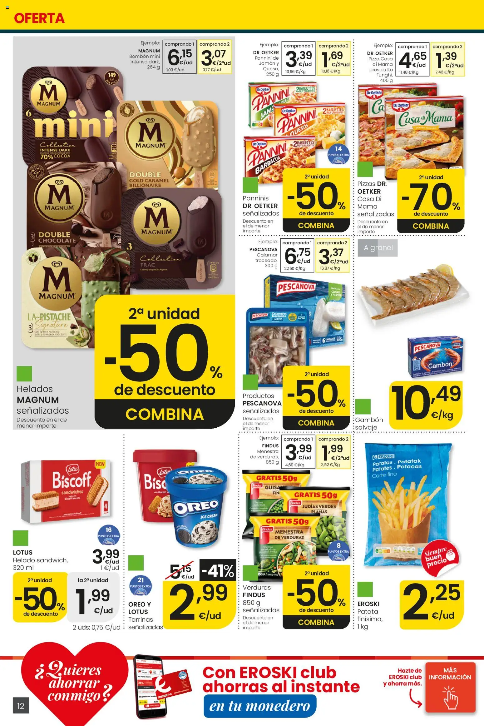 Eroski Nirekin aurreztu nahi Aliprox │ válido desde el 14.05.2026 | Página: 12 | Productos: Calamares, Chocolate, Helado, Barbacoa