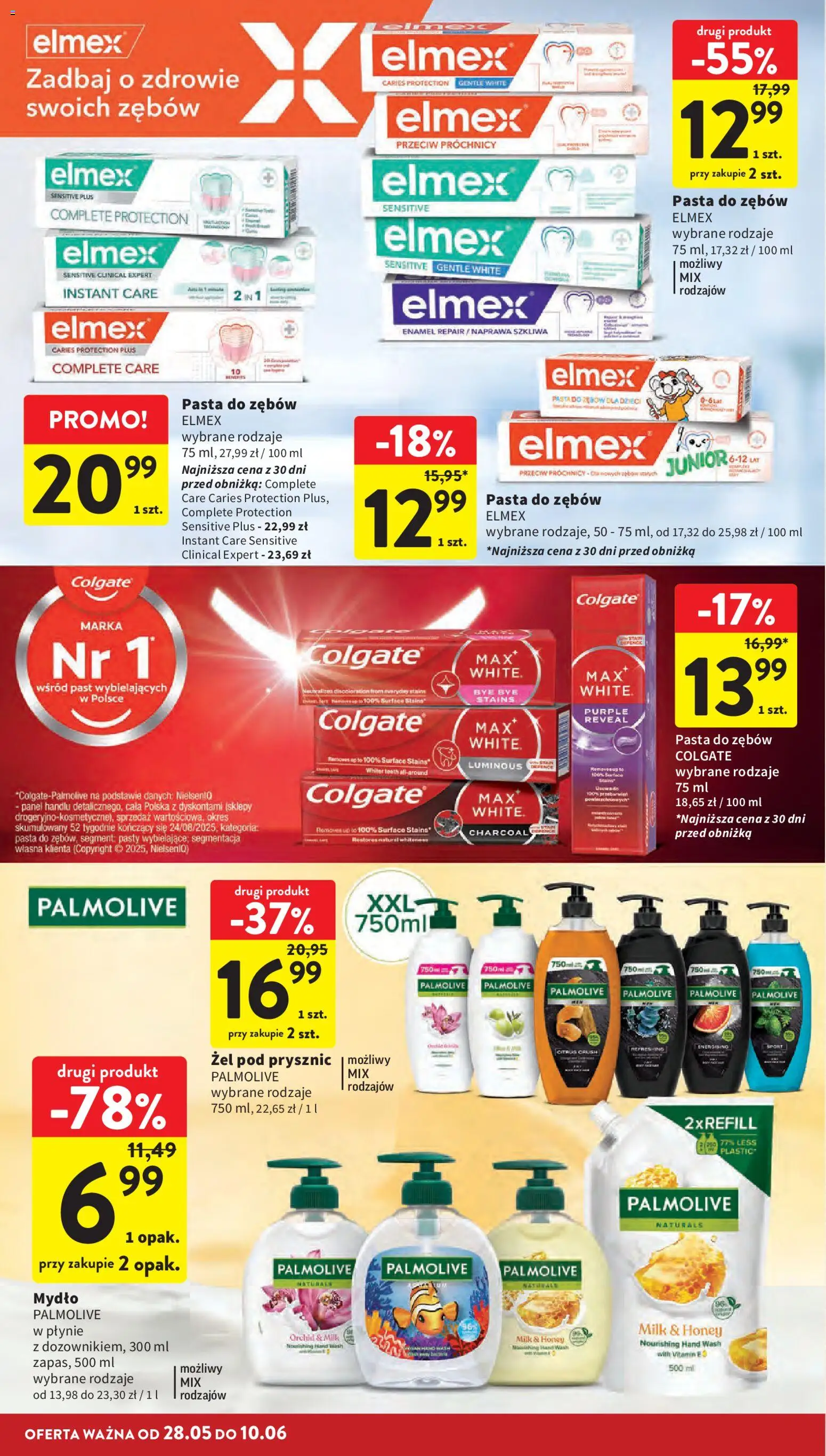 Intermarche gazetka od 28.05.2026 | Strona: 44 | Produkty: Prysznic, Mydło, Żel pod prysznic, Pasta do zębów