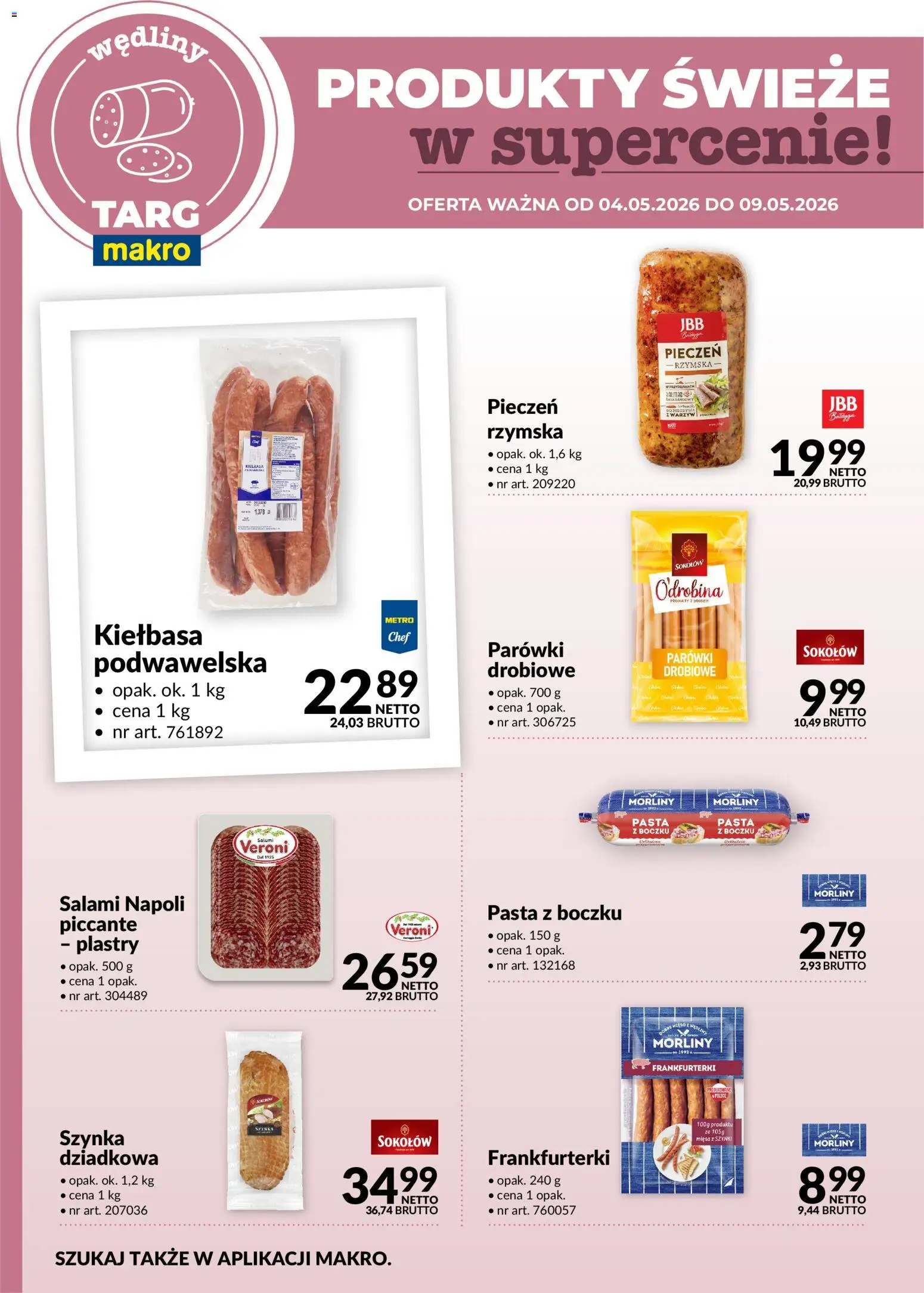 Makro gazetka - Oferta świeża w super cenach od 04.05.2026 | Strona: 3 | Produkty: Kiełbasa, Parówki, Szynka, Wędliny