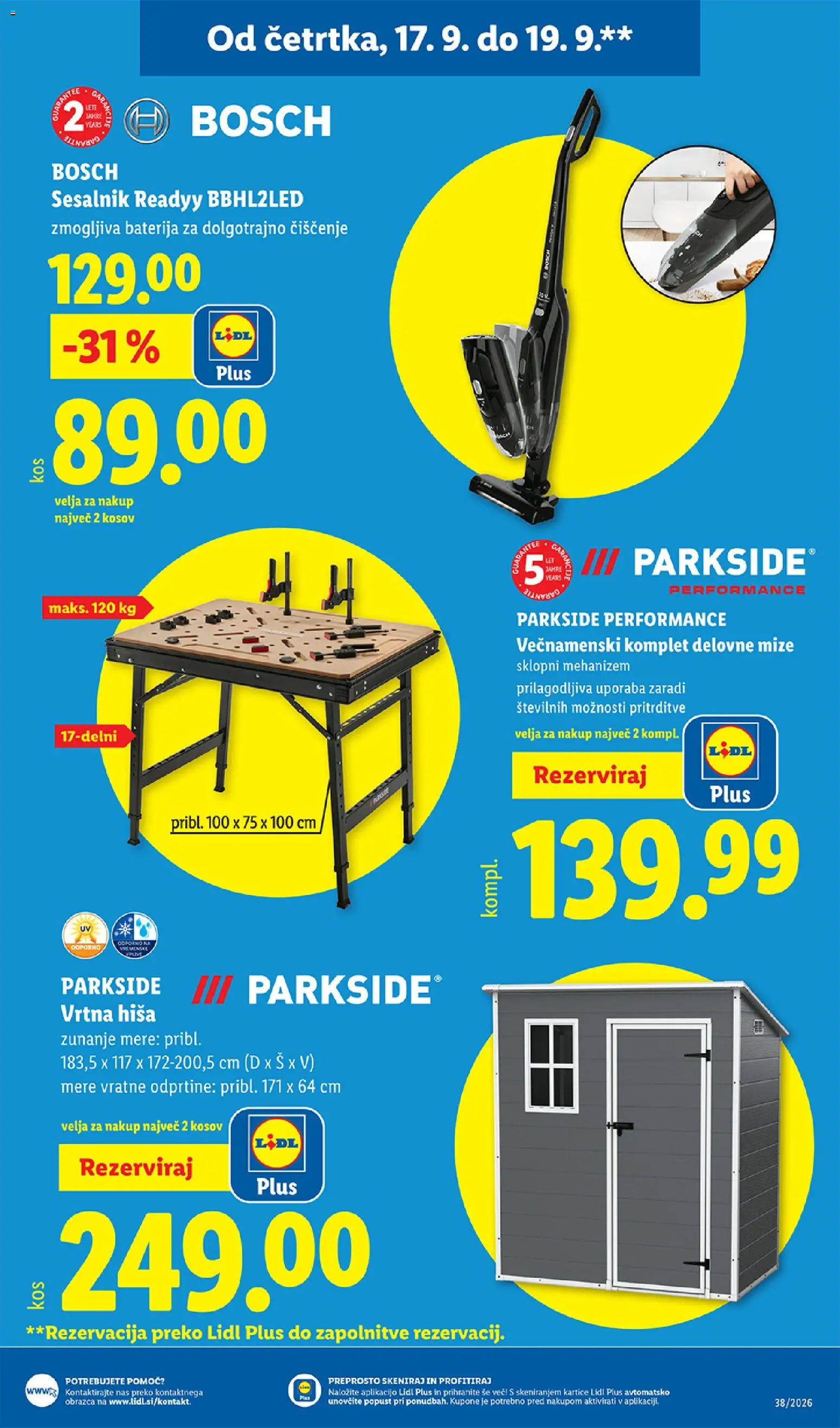 Novi Lidl katalog ponudbe – veljaven od 17.09.2026 | Stran: 37 | Izdelki: Baterija, Sesalnik