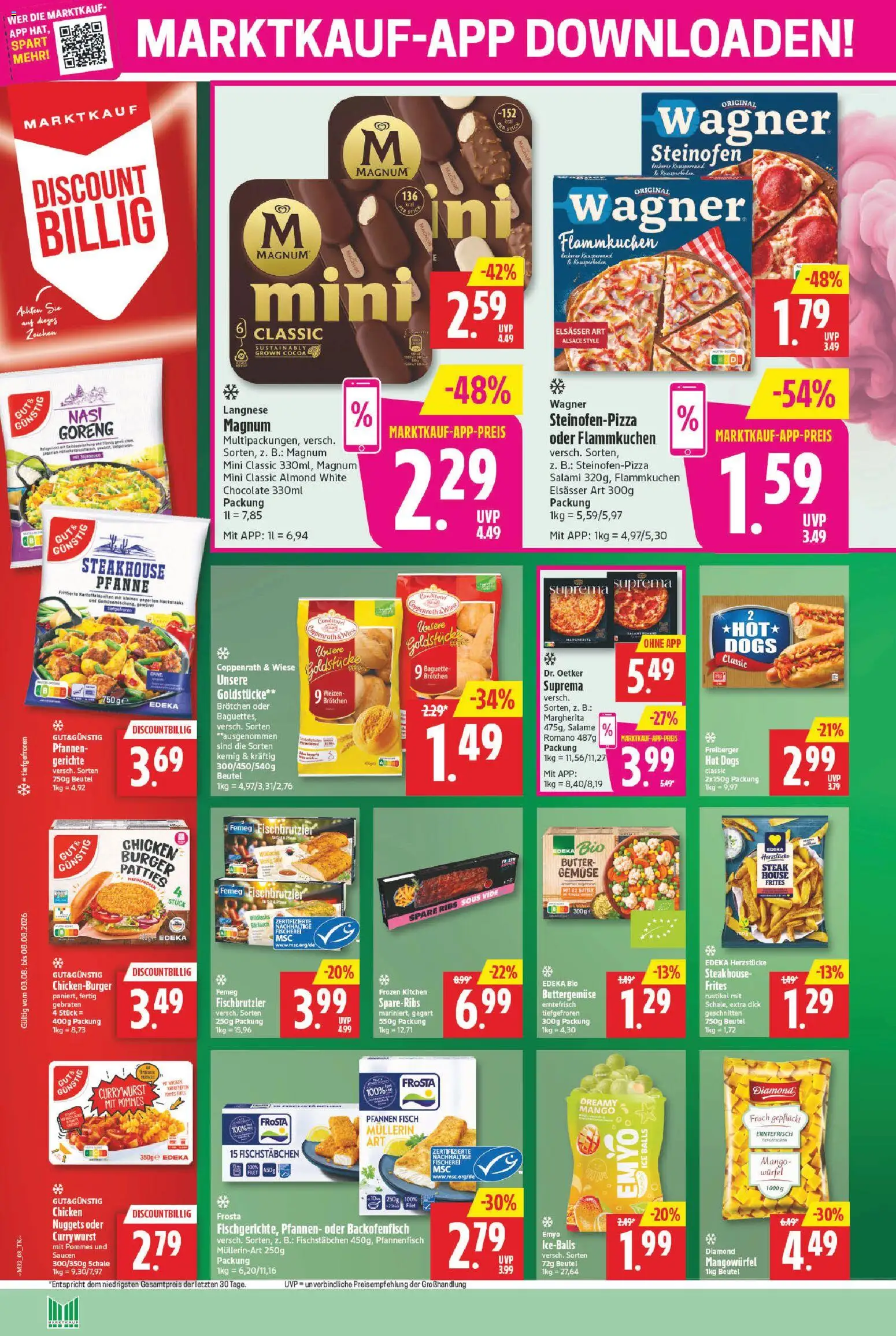 Marktkauf Prospekt – gültig ab 03.08.2026 | Seite: 8 | Produkte: Butter, Pommes, Spare ribs, Burger