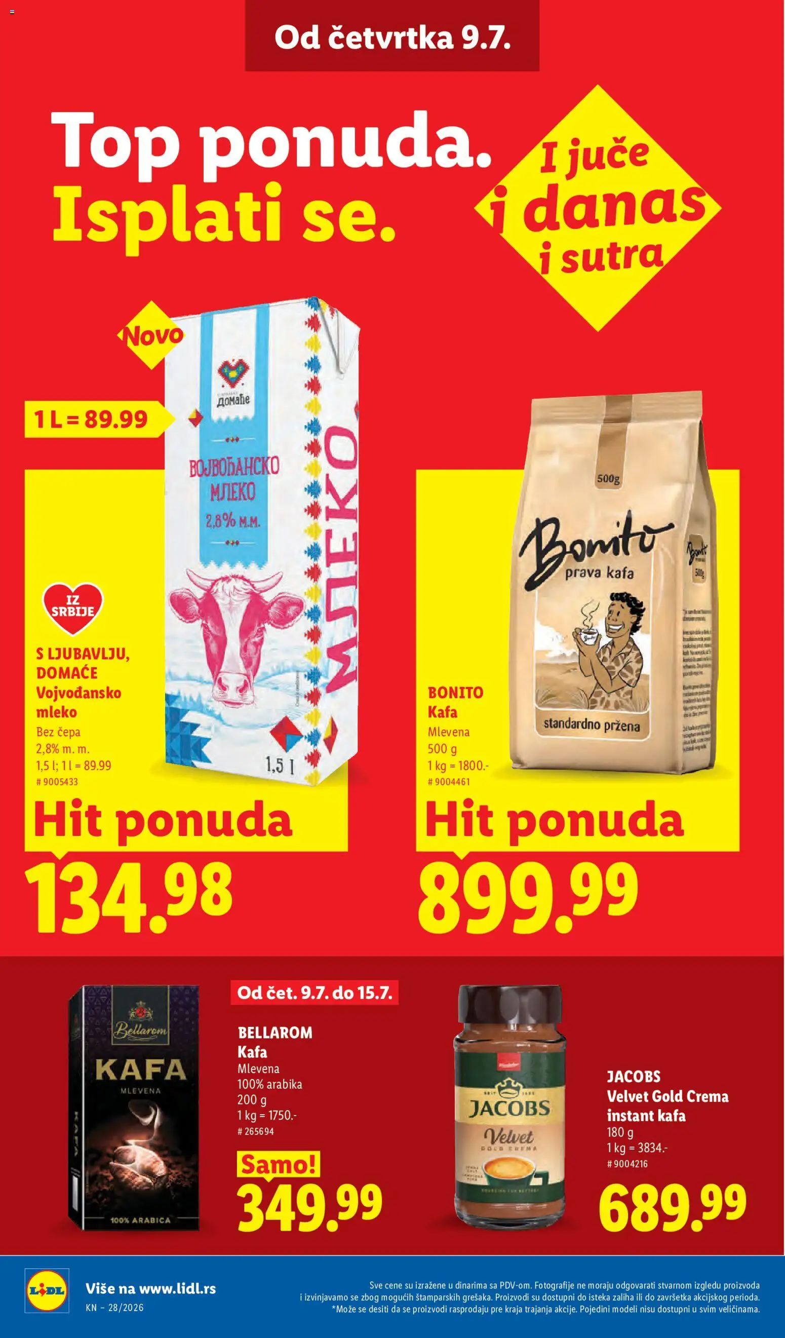 Lidl katalog - važi od 09.07.2026 | Strana: 30 | Proizvode: Instant kafa, Mleko, Kafa