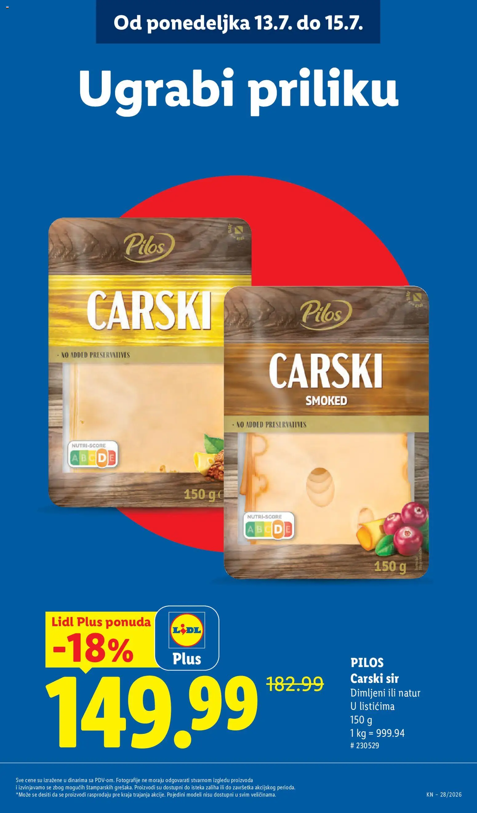 Lidl katalog - važi od 09.07.2026 | Strana: 15 | Proizvode: Sir