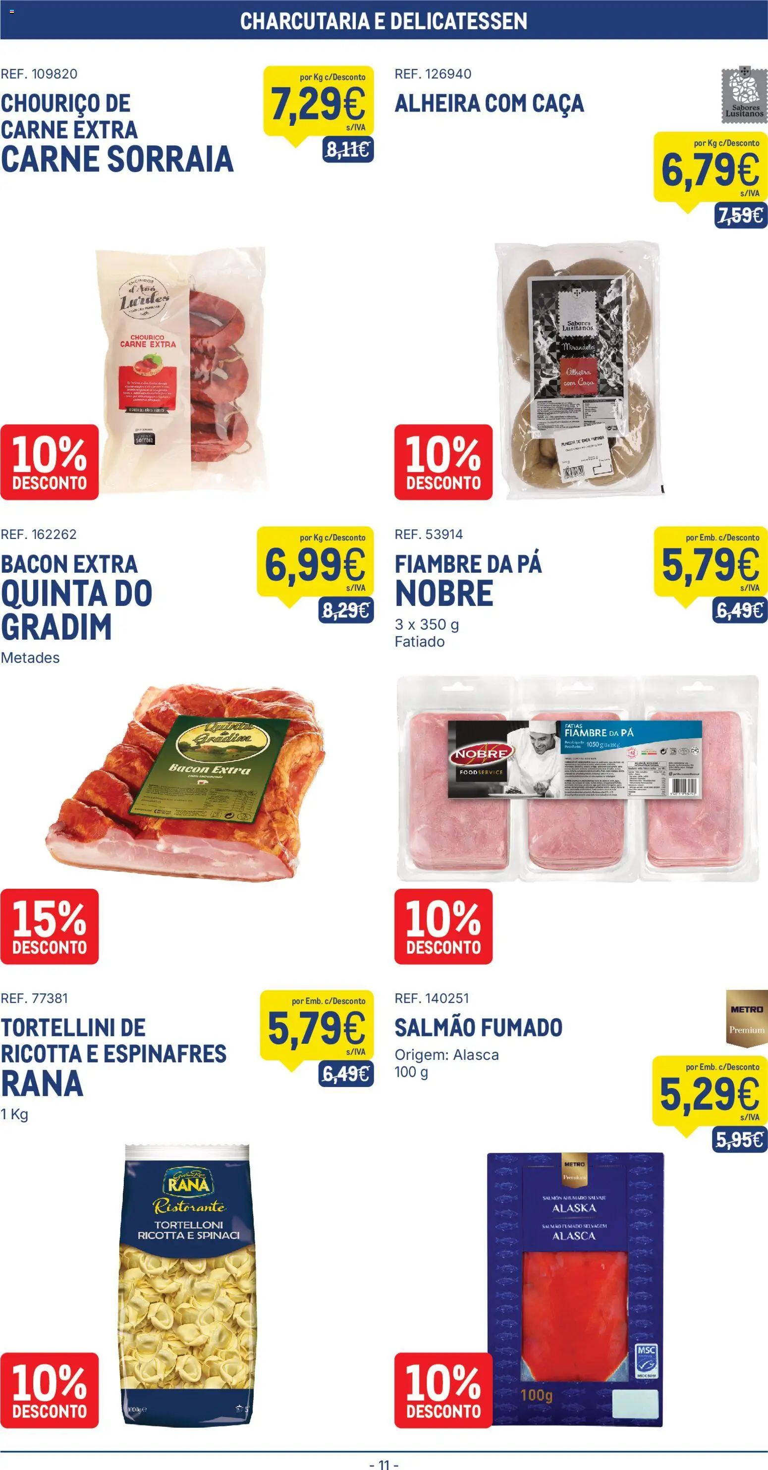 Makro folheto │ válido de 16.06.2026 | Página: 11 | Produtos: Espinafres, Bacon, Salmão, Chouriço