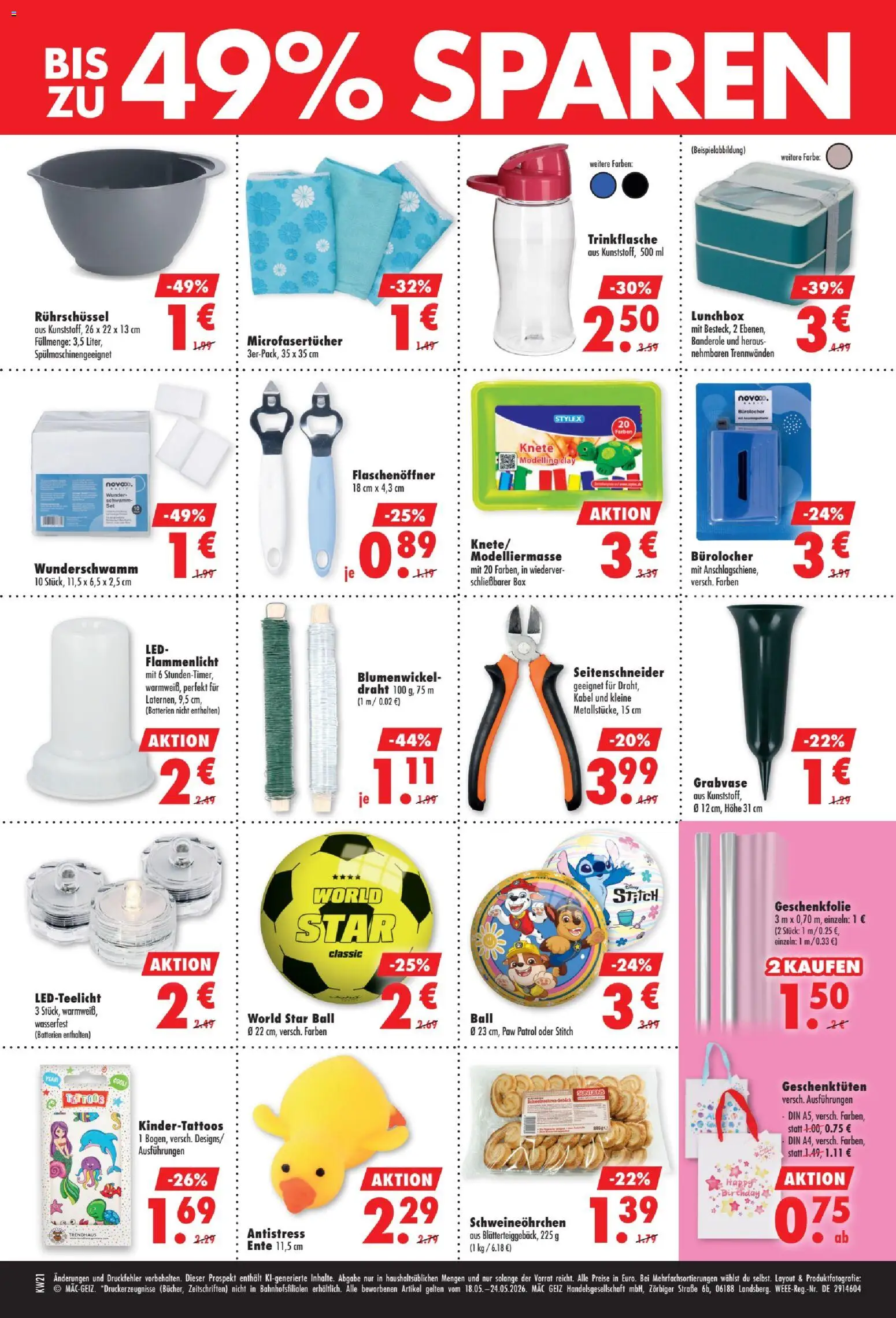 Mäc Geiz Prospekt 	 – gültig ab 18.05.2026 | Seite: 2 | Produkte: Kabel, Batterien, Box, Ente