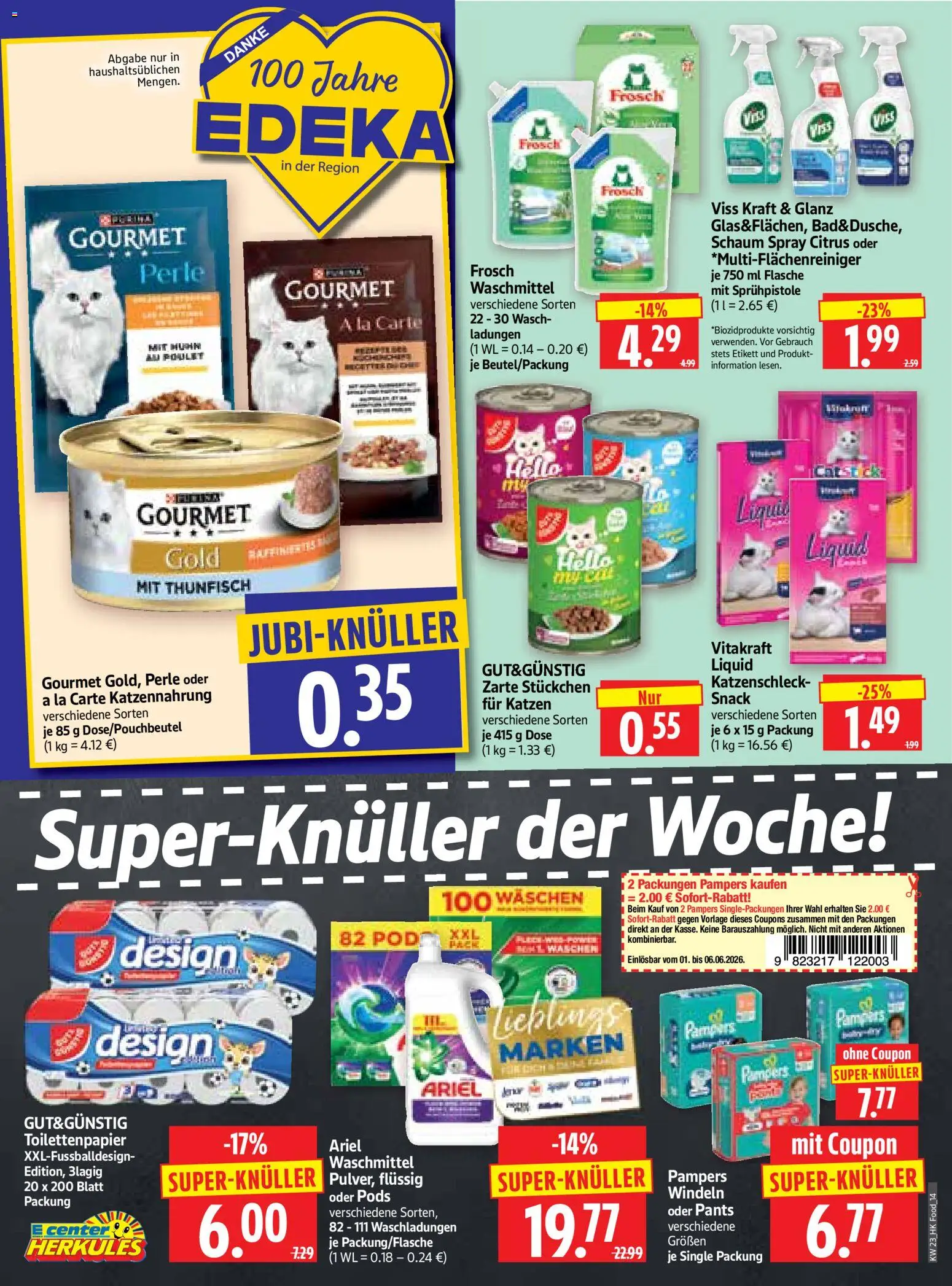 HERKULES Prospekt – gültig ab 01.06.2026 | Seite: 14 | Produkte: Ariel, Thunfisch, Pampers, Toilettenpapier