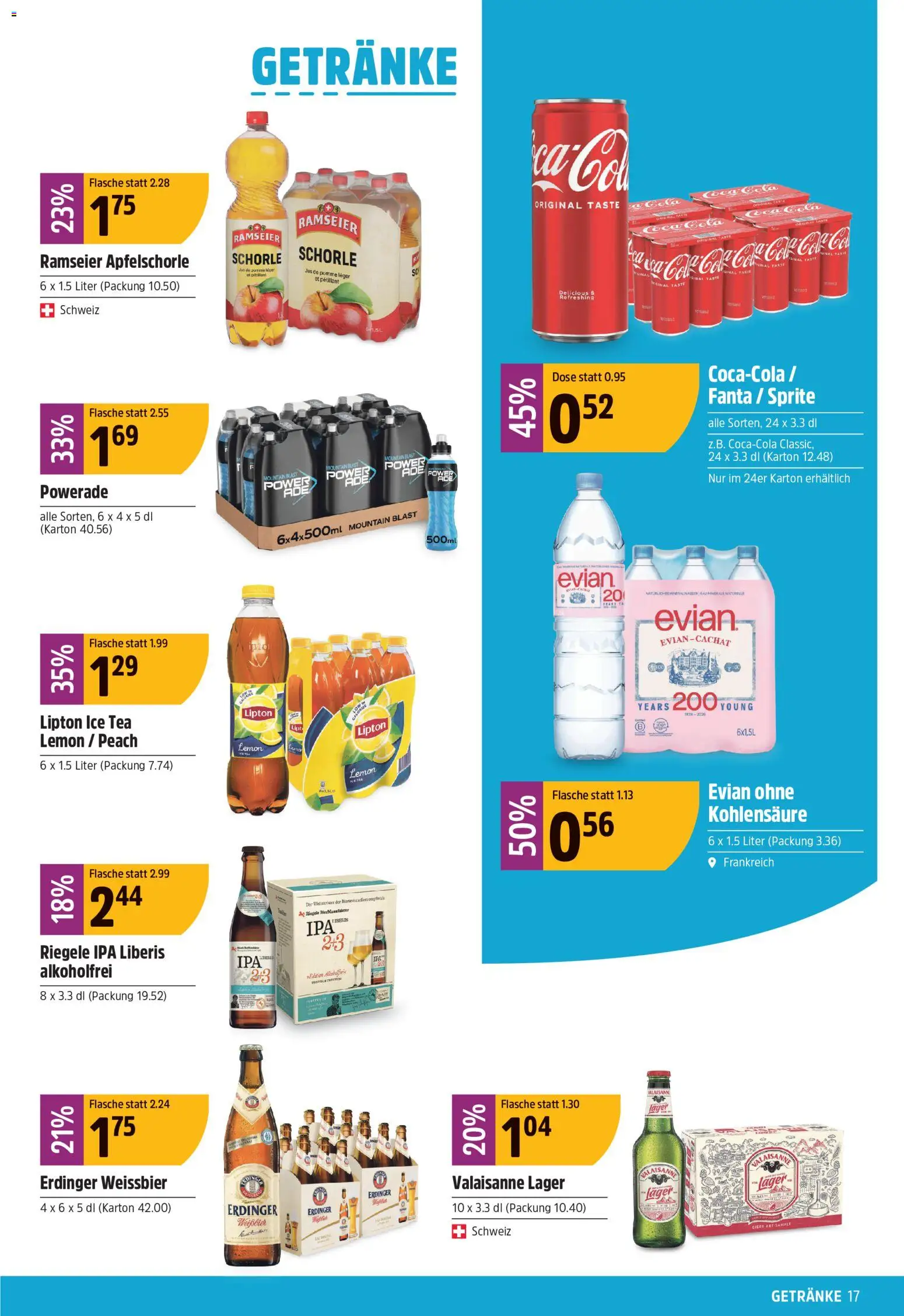 TopCC aktionen – gültig ab 01.06.2026 | Seite: 17 | Produkte: Coca Cola, Fanta, Sprite, Weißbier