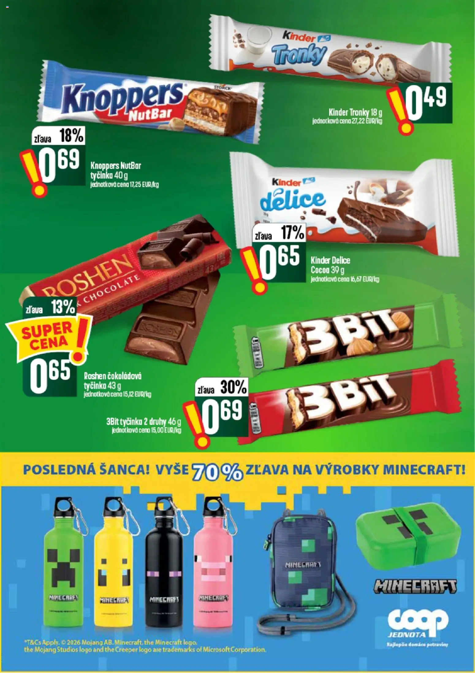Nové COOP Jednota akcie – leták je platný od 10.09.2026 | Strana: 40 | Produkty: Kinder, Čokoládová tyčinka