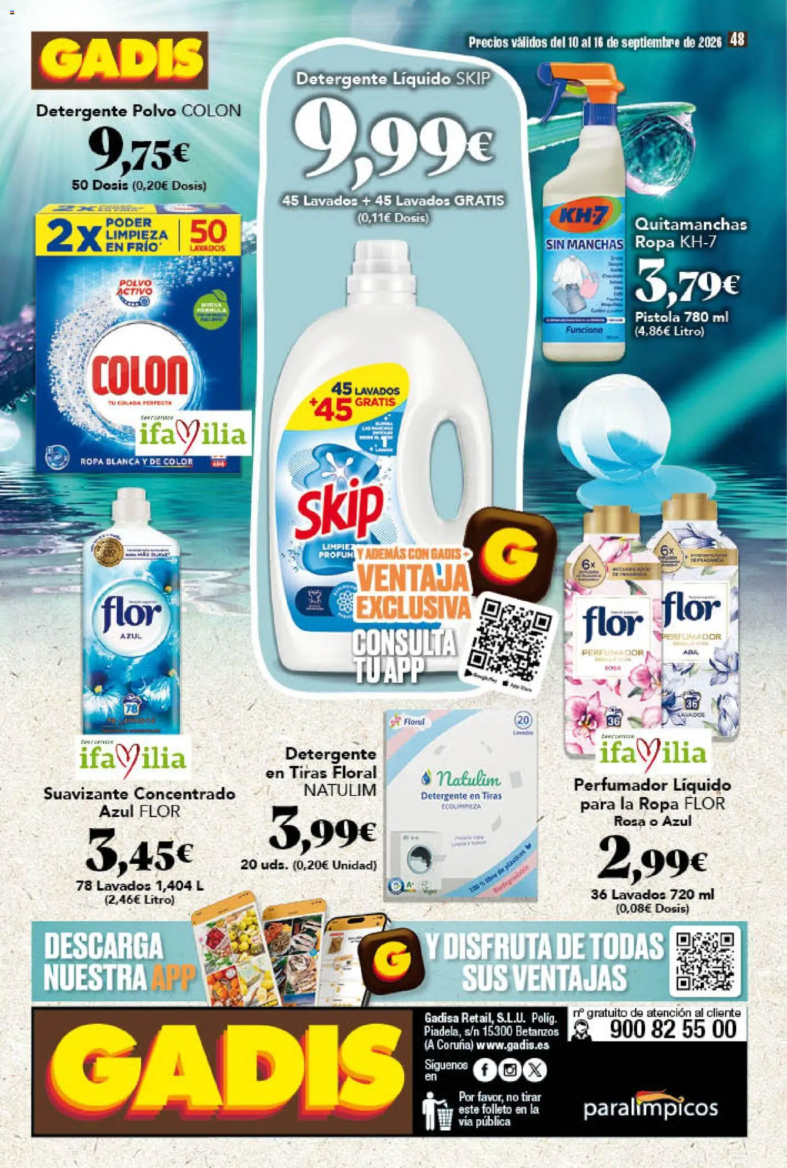Gadis folleto │ válido desde el 10/09/2026 | Página: 48 | Productos: Detergente, Ropa, Detergente líquido, Suavizante