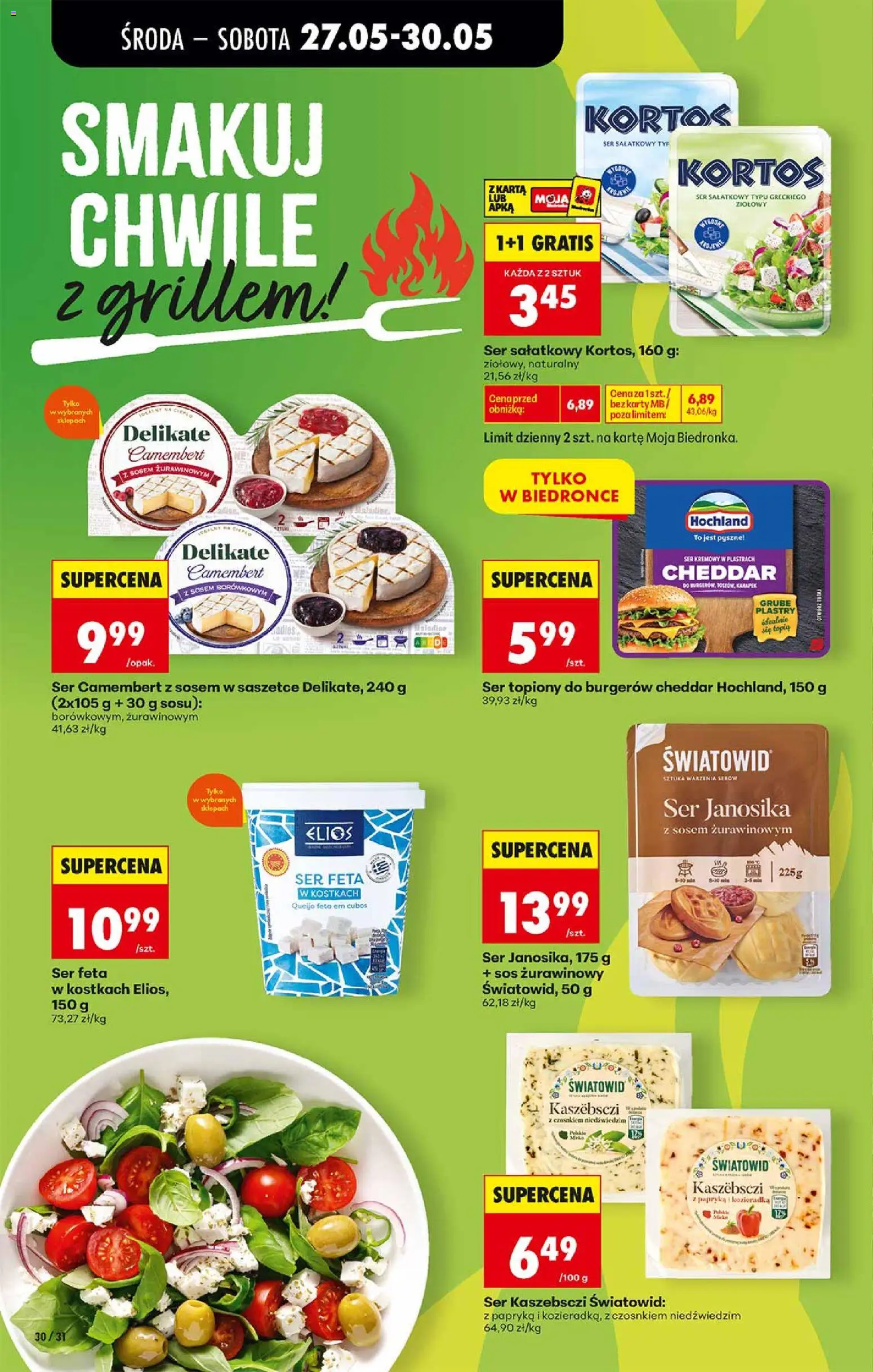 Biedronka gazetka od środy od 27.05.2026 | Strona: 30 | Produkty: Karta, Ser camembert, Cheddar, Sos