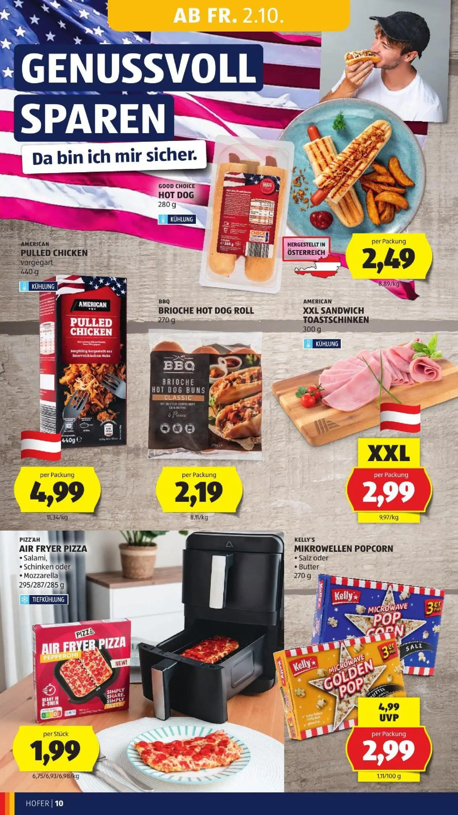 Hofer Flipbook gültig ab 02.10.2026 | Seite: 18 | Produkte: Salz, Butter, Pizza, Brioche