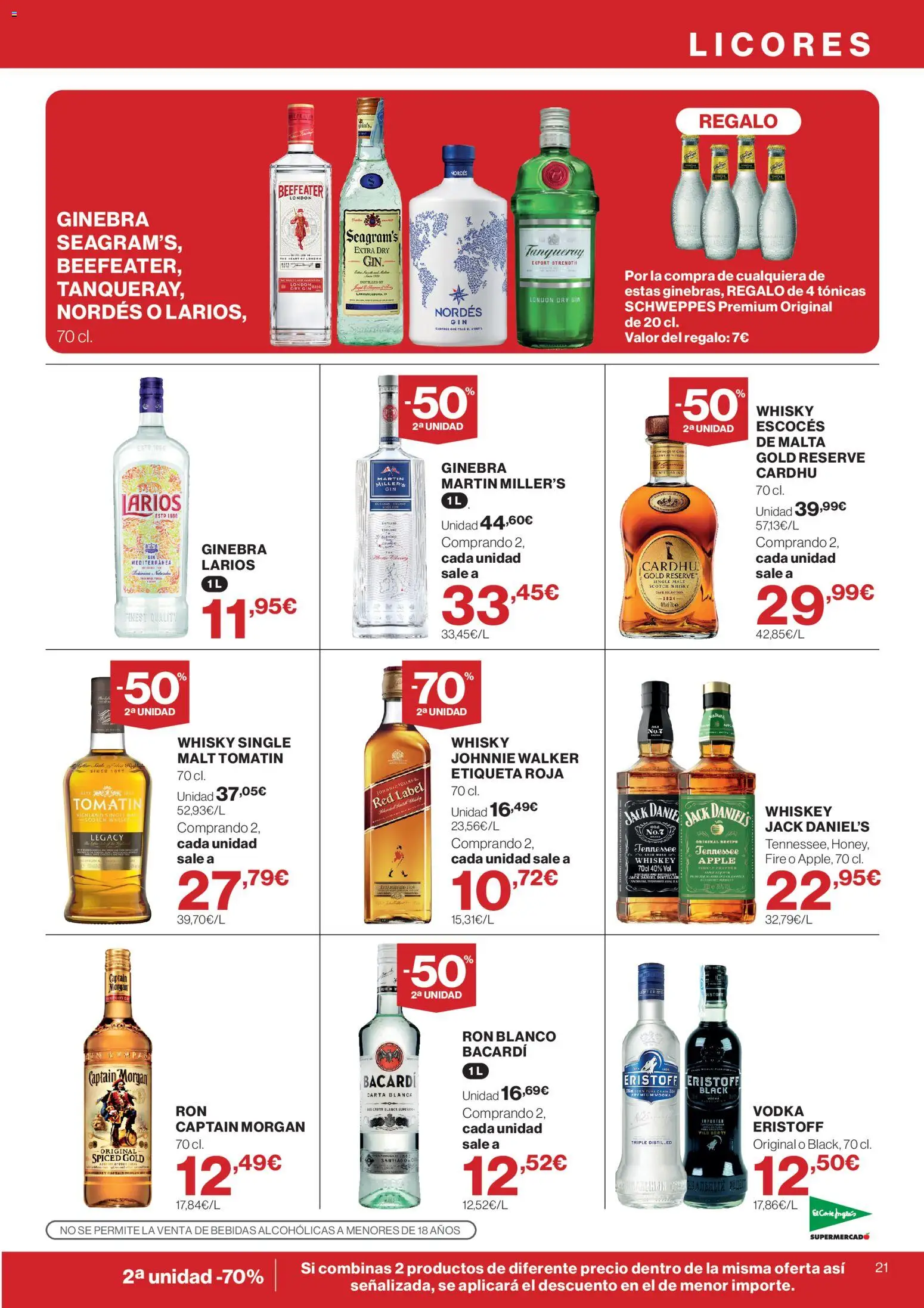 El Corte Inglés ofertas │ válido desde el 10/09/2026 | Página: 21 | Productos: Bacardi, Vodka, Apple, Bebidas