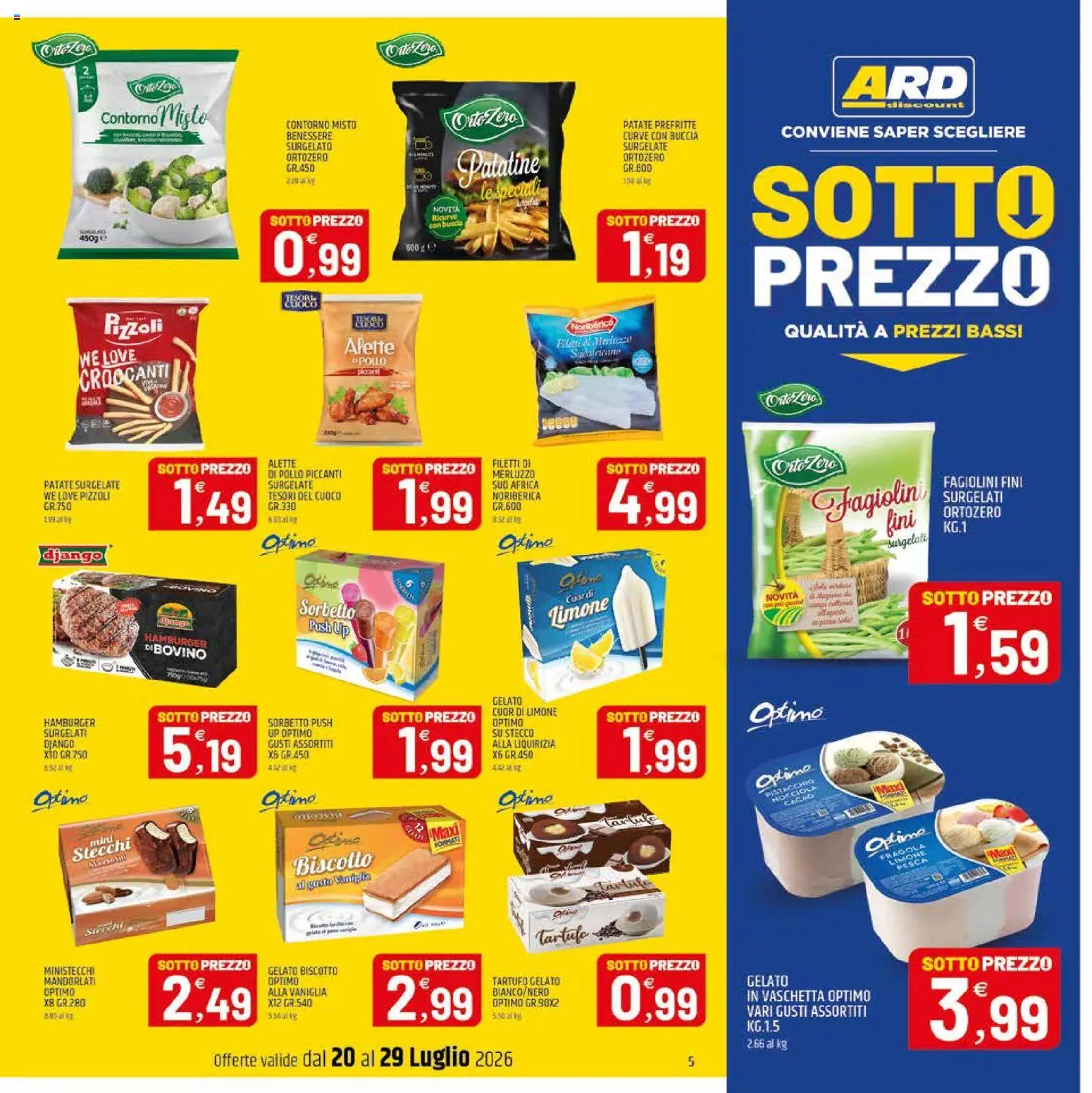 Volantino ARD Discount del 20/07/2026 | Pagina: 13 | Prodotti: Sorbetto, Patate, Limone, Hamburger