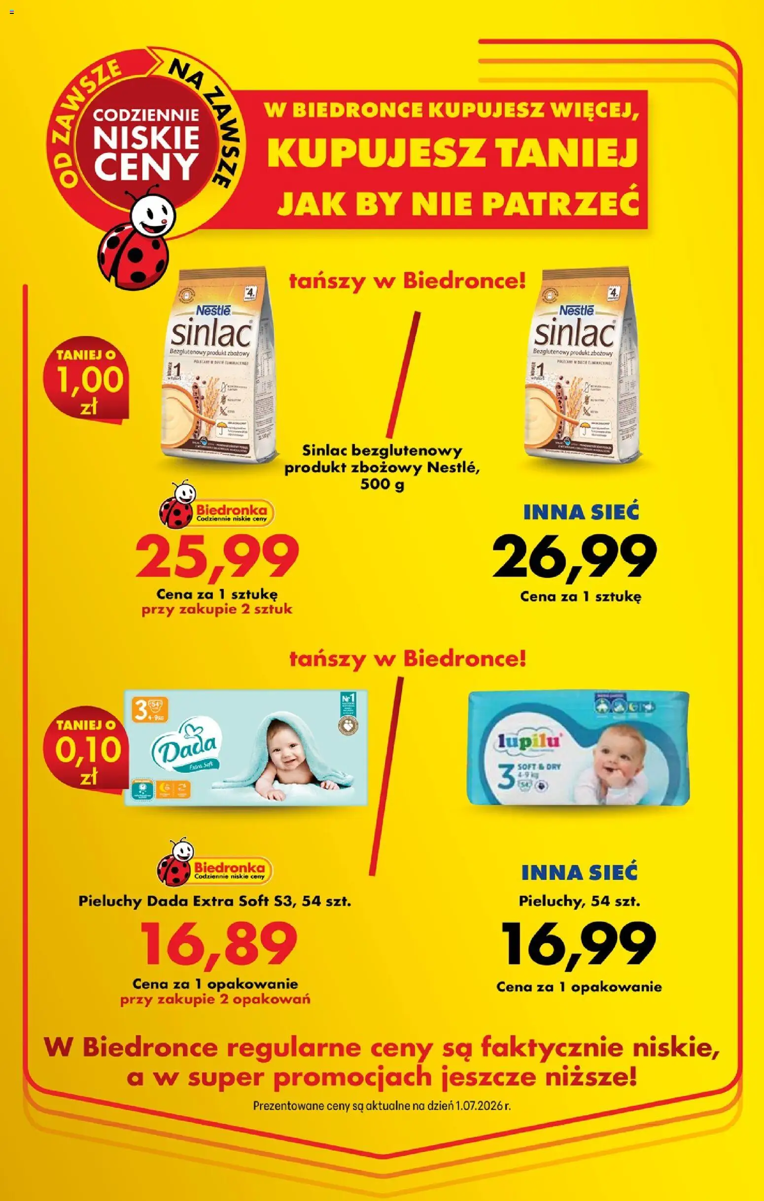 Biedronka gazetka - Niższe ceny regularne od 02.07.2026 | Strona: 9 | Produkty: Pieluchy Dada