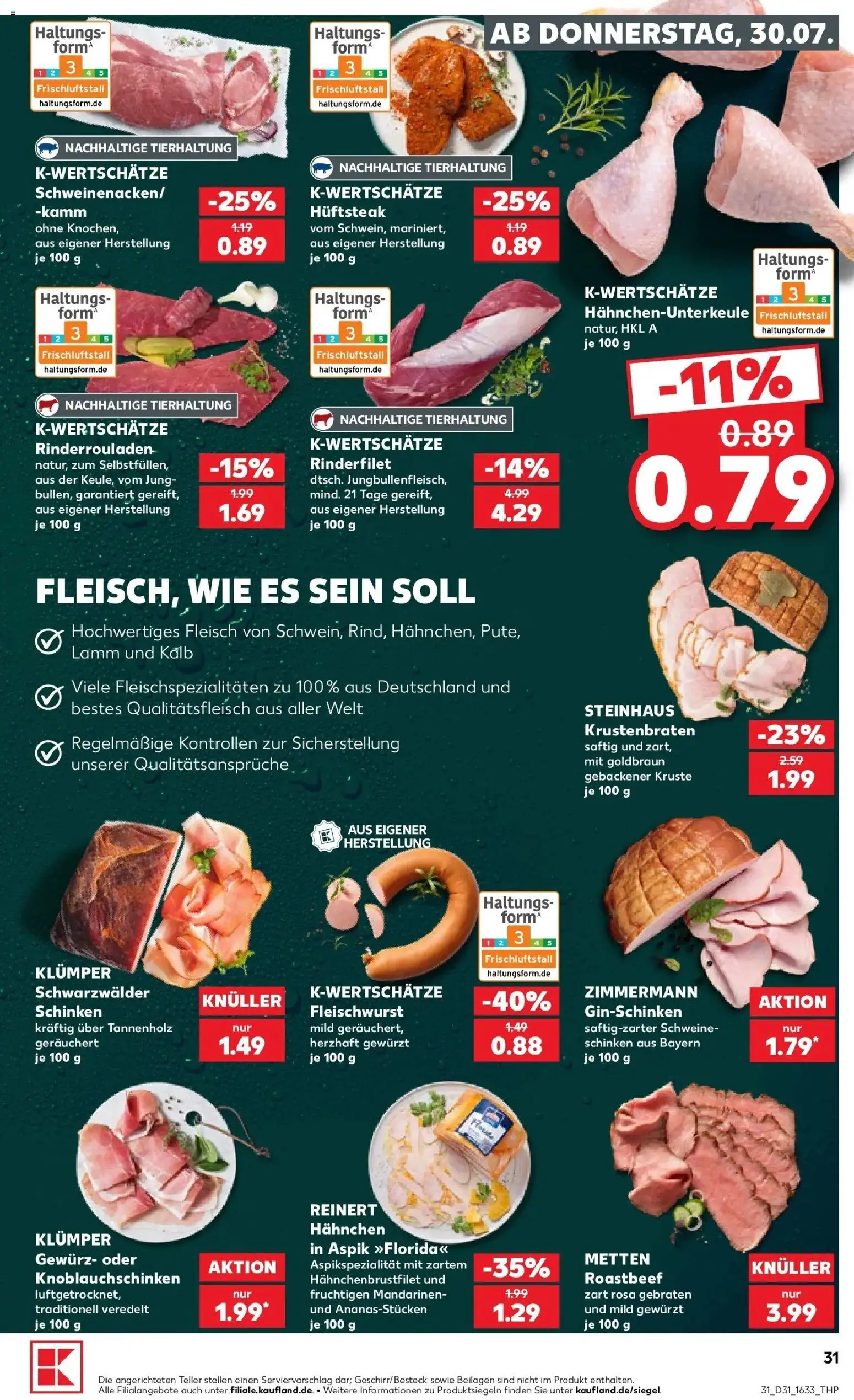 Kaufland Prospekt München – gültig ab 27.07.2026 | Seite: 40 | Produkte: Rinderrouladen, Rinderfilet, Krustenbraten, Roastbeef