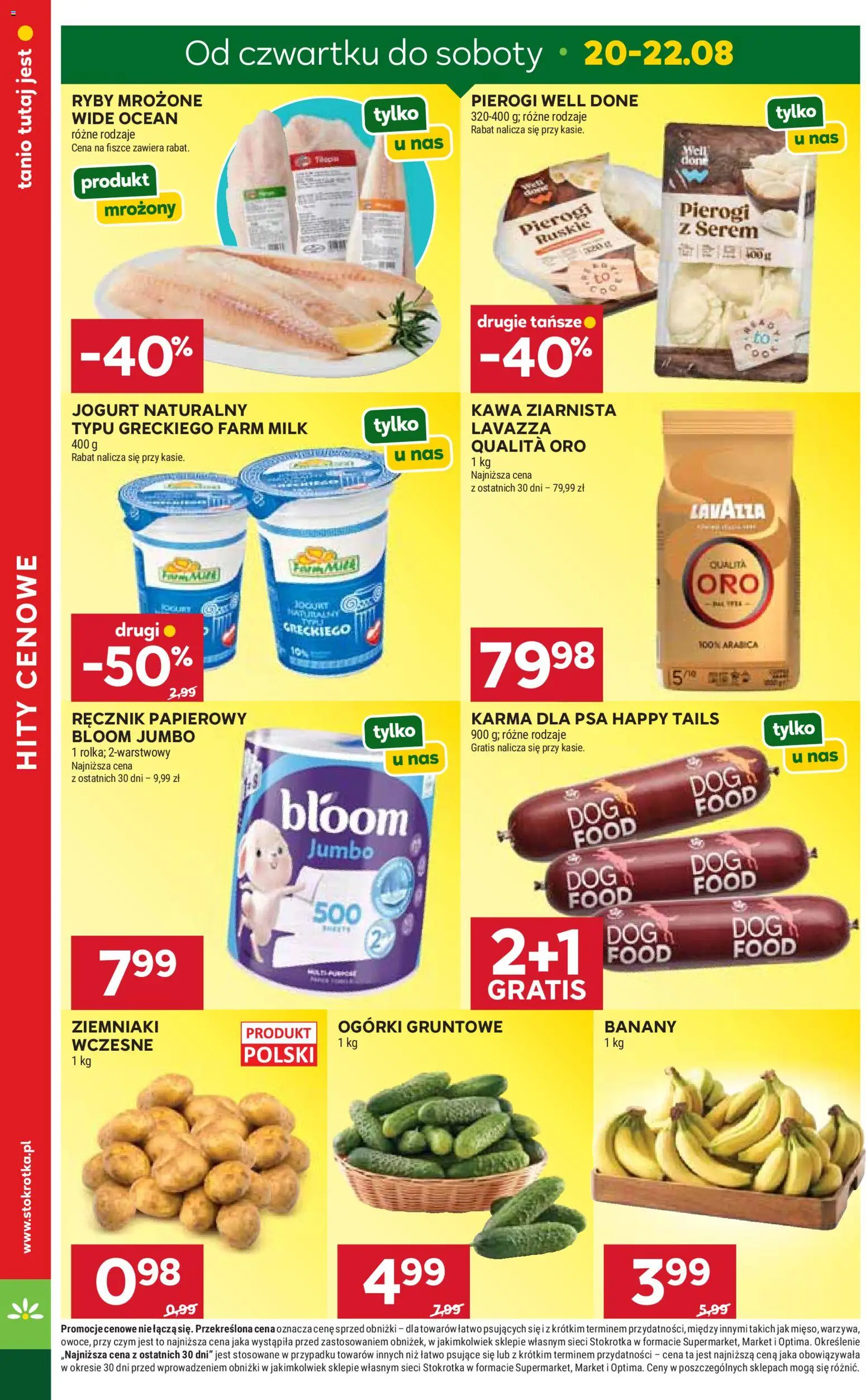 Stokrotka gazetka od 20.08.2026 | Strona: 2 | Produkty: Jogurt naturalny, Jogurt, Kawa, Banany