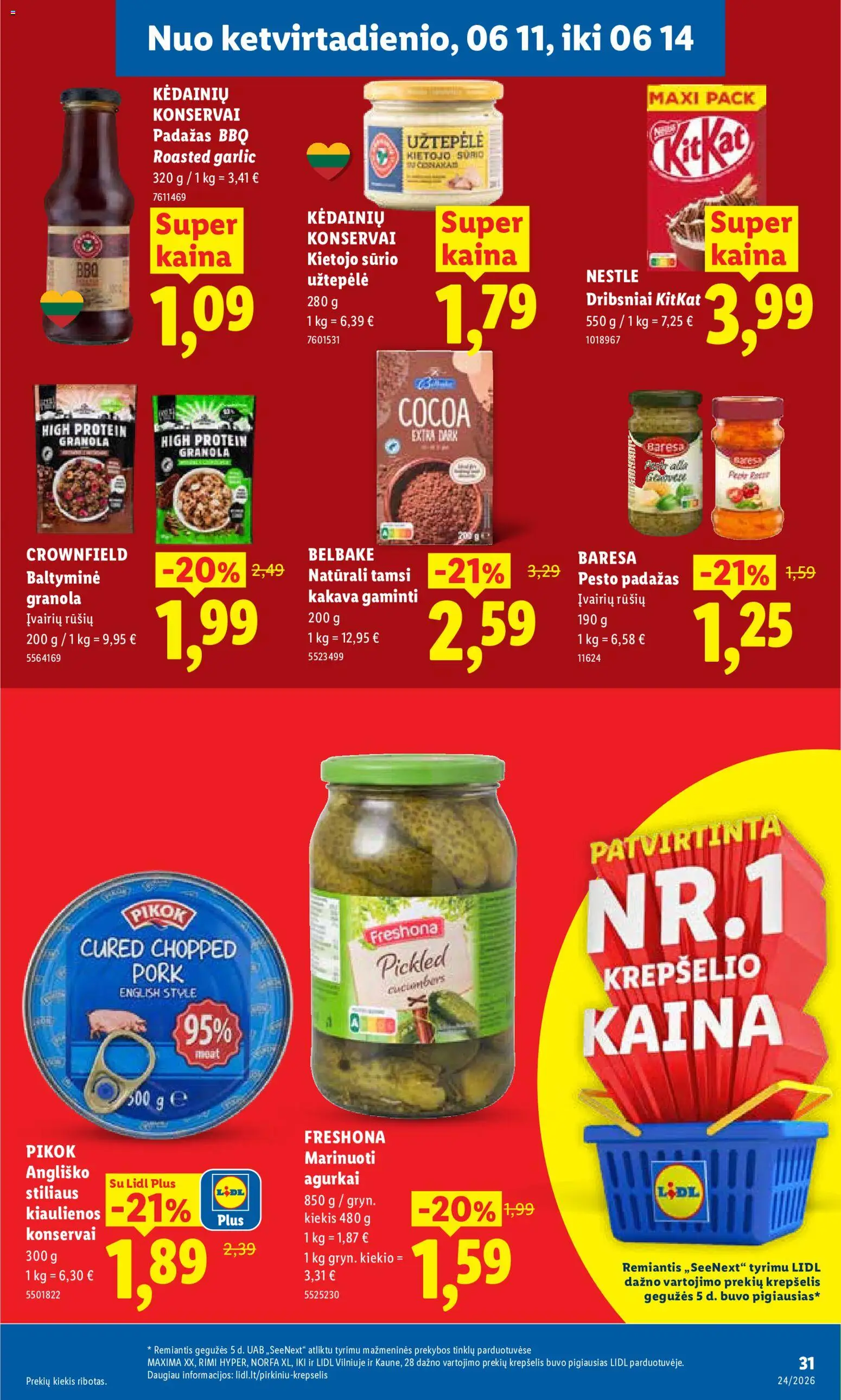 LIDL akcijos nuo 08.06.2026 | Puslapis: 29 | Prekių: Užtepėlė, Kiaulienos, Padažas, Dribsniai