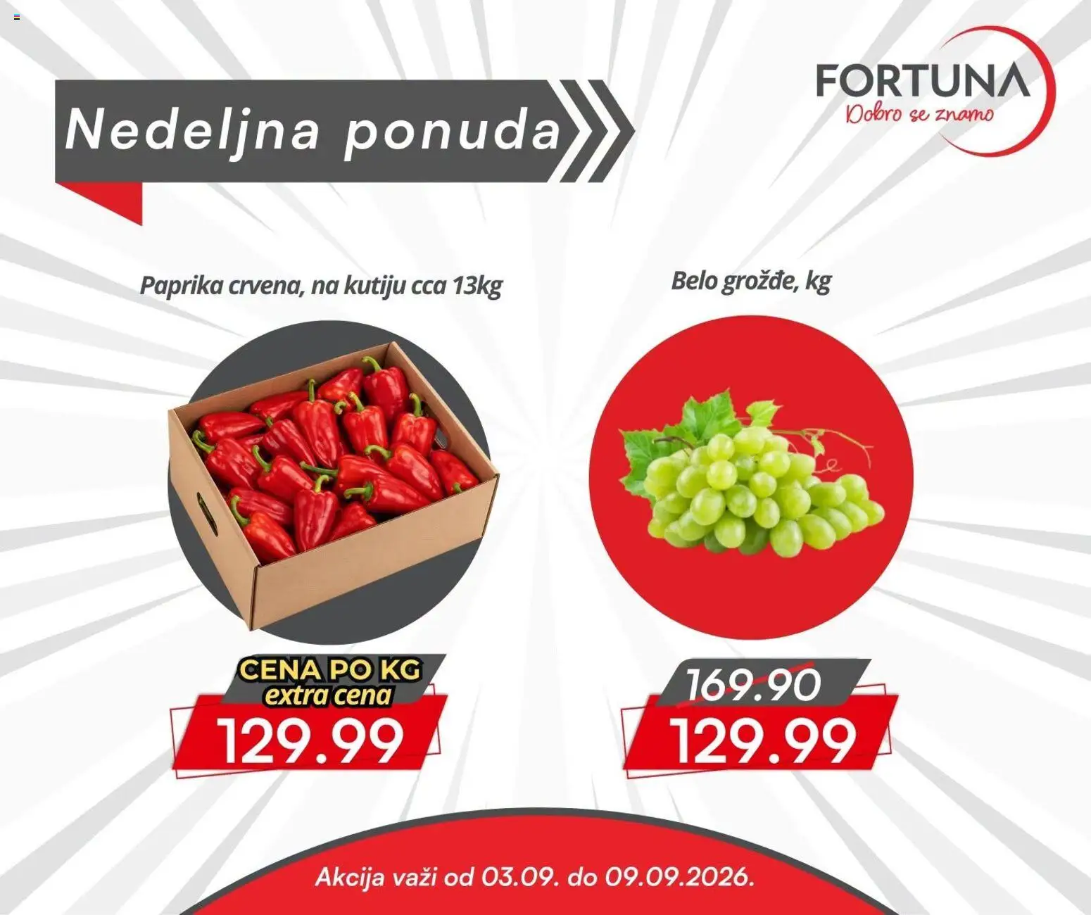 Fortuna Market katalog - važi od 03.09.2026 | Strana: 1 | Proizvode: Paprika