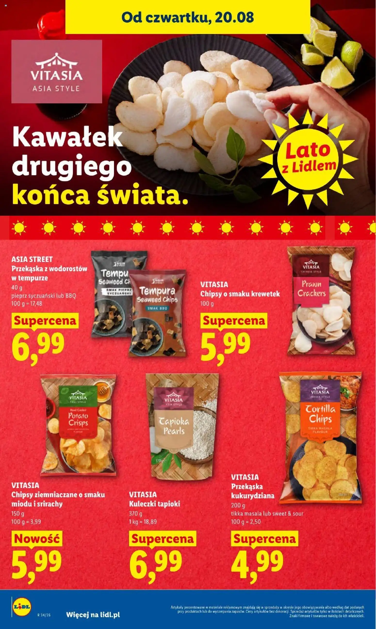 Lidl gazetka od 20.08.2026 | Strona: 58 | Produkty: Chipsy, Tempura, Chipsy ziemniaczane, Pieprz