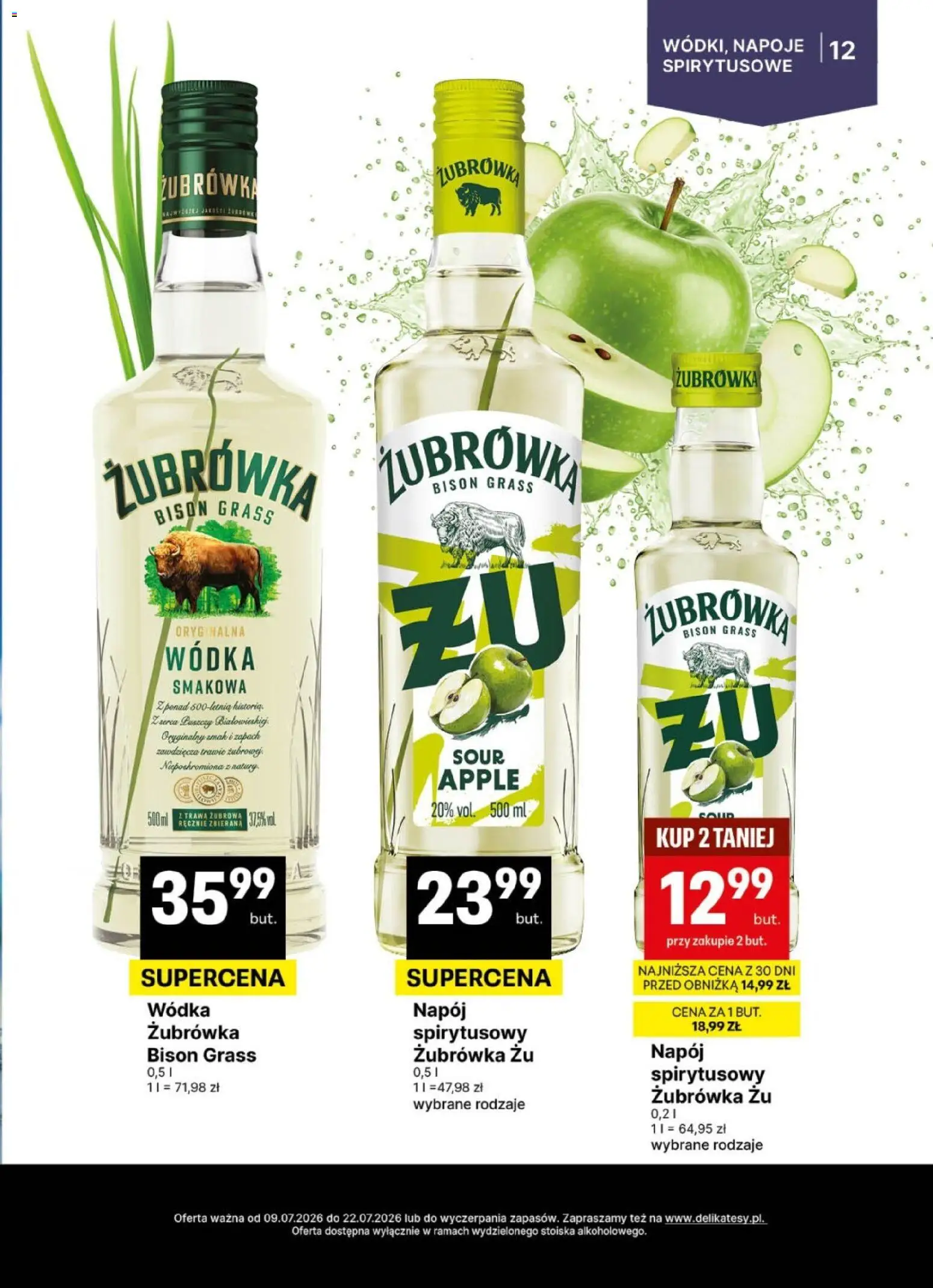 Delikatesy Centrum gazetka - DeliBarek od 09.07.2026 | Strona: 12 | Produkty: Napoje, Żubrówka, Zapach, Wódka