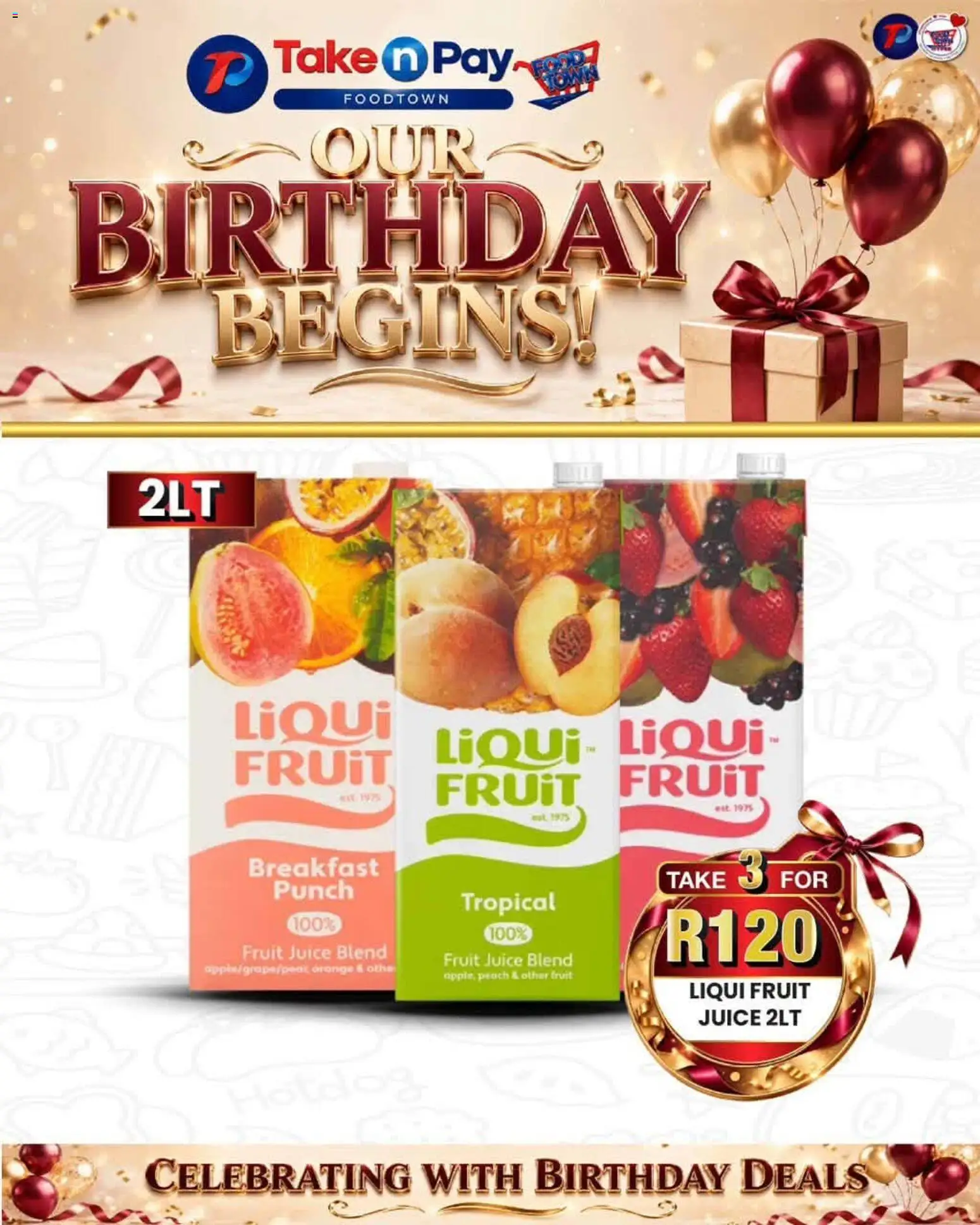 New Take n Pay catalogue – valid from 24/08/2026 | Page: 3 | Products: Breakfast, Juice, Fruit, Peach