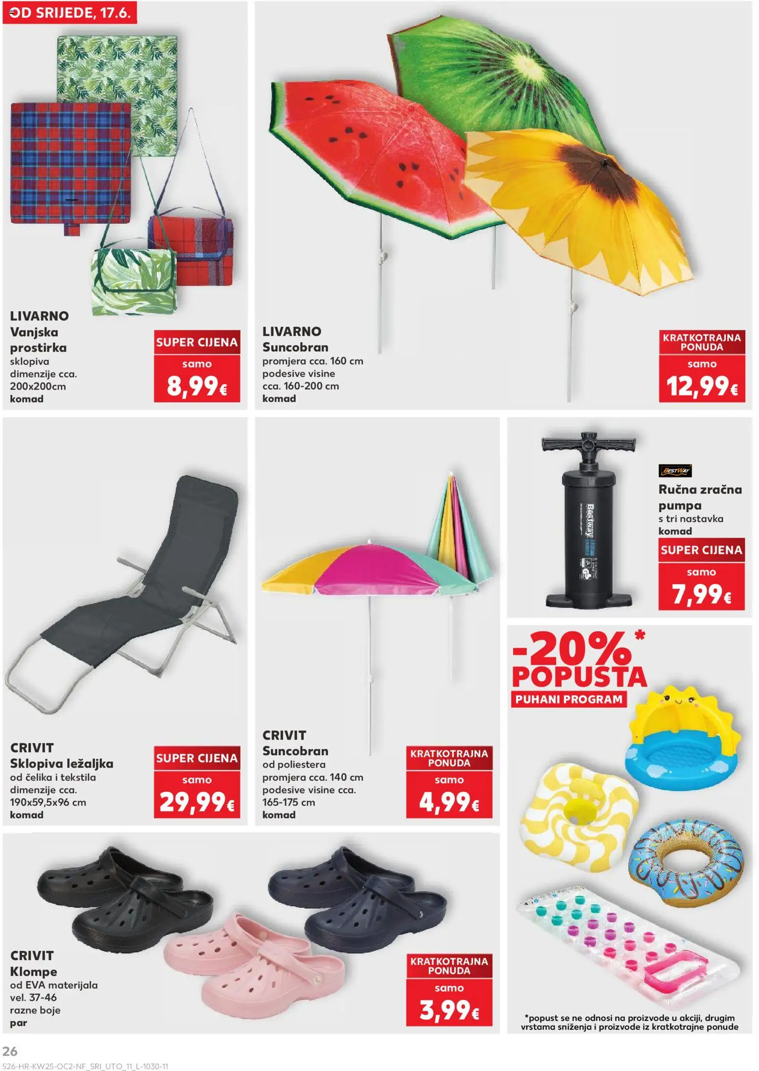 Kaufland katalog | vrijedi od 17.06.2026 | Stranica: 26 | Proizvodi: Ležaljka, Suncobran