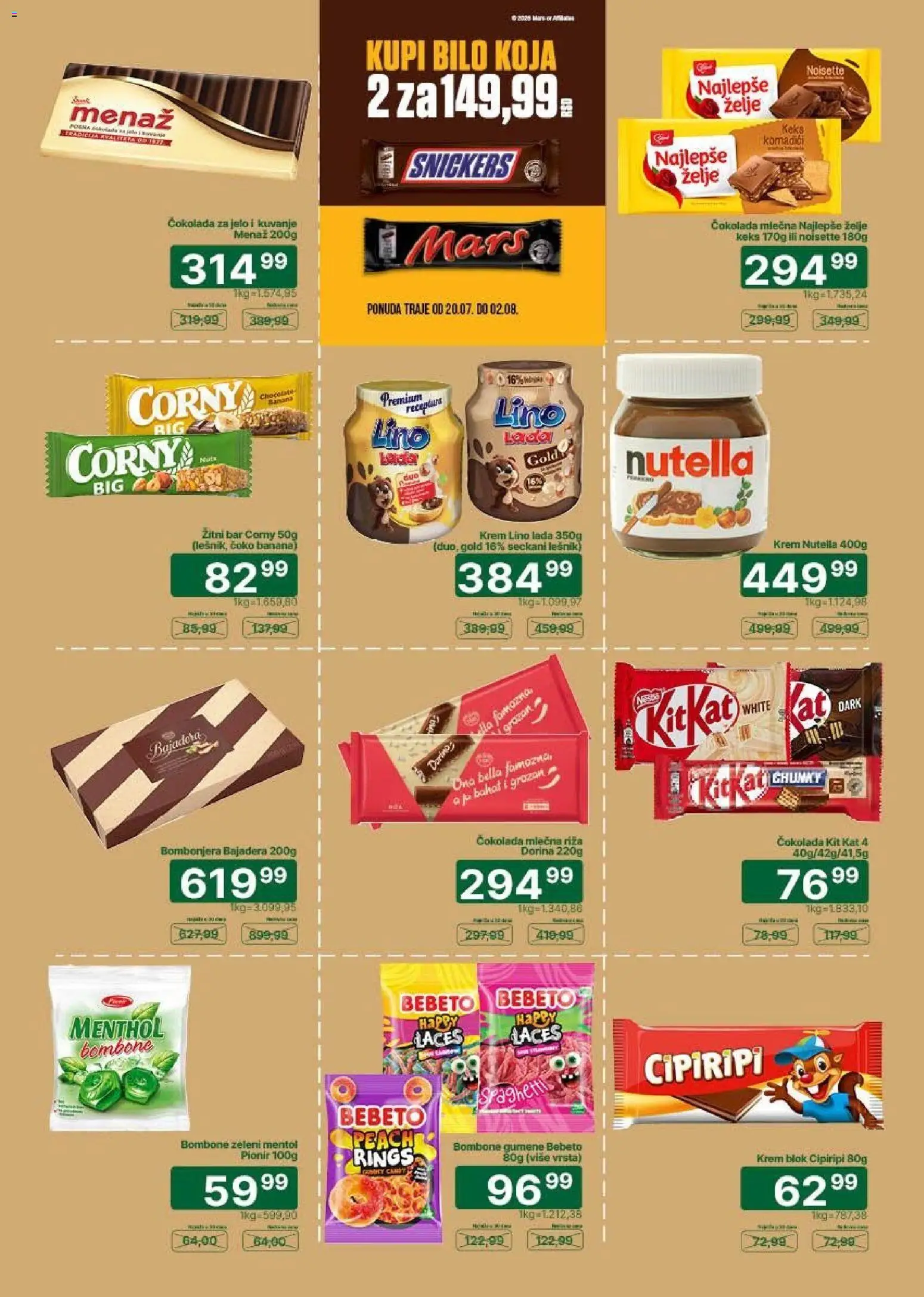 Univerexport katalog - važi od 20.07.2026 | Strana: 18 | Proizvode: Bombonjera, Lešnik, Čokolada, Nutella