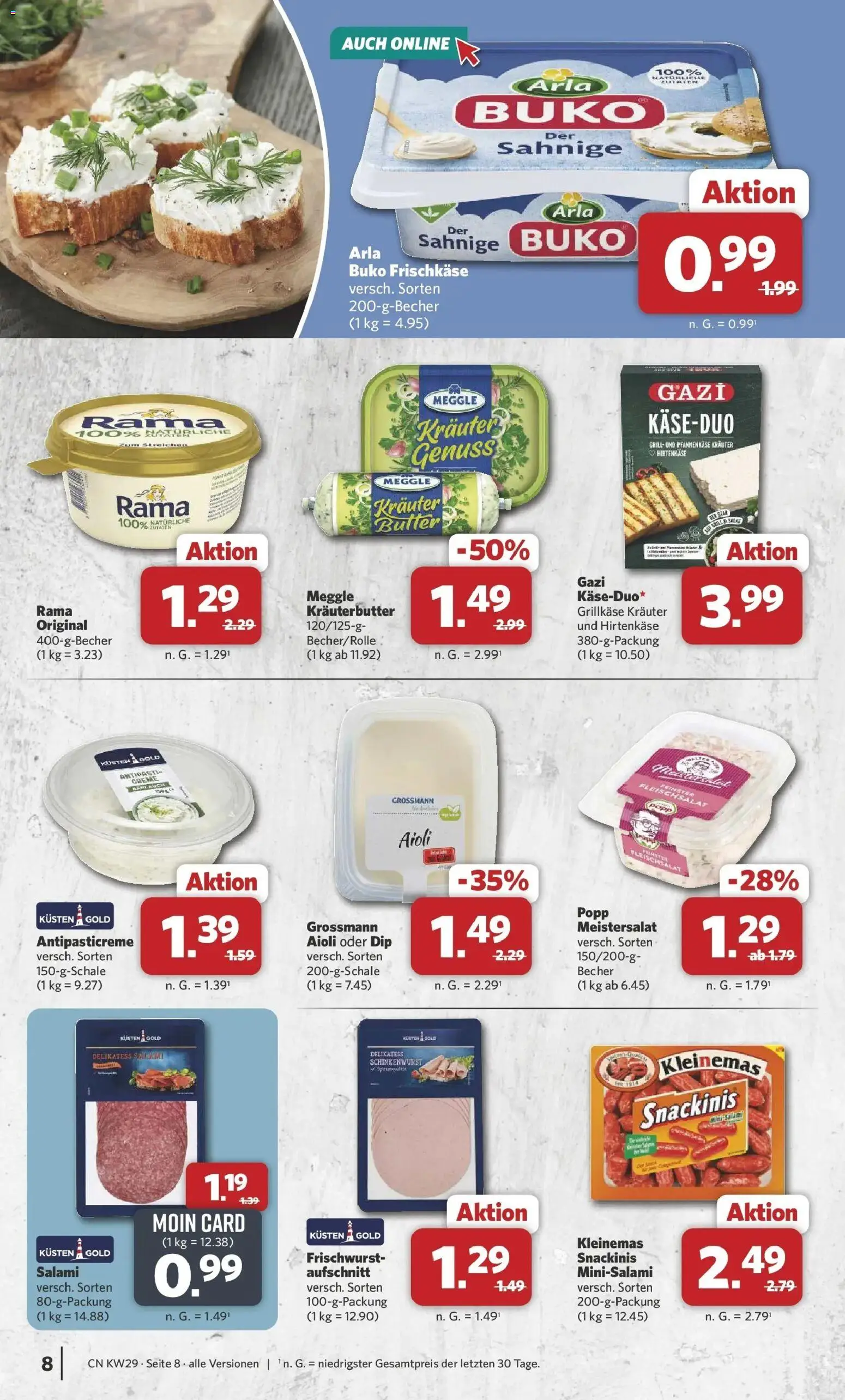Combi Prospekt Wardenburg – gültig ab 13.07.2026 | Seite: 8 | Produkte: Rama, Butter, Salami, Frischkase